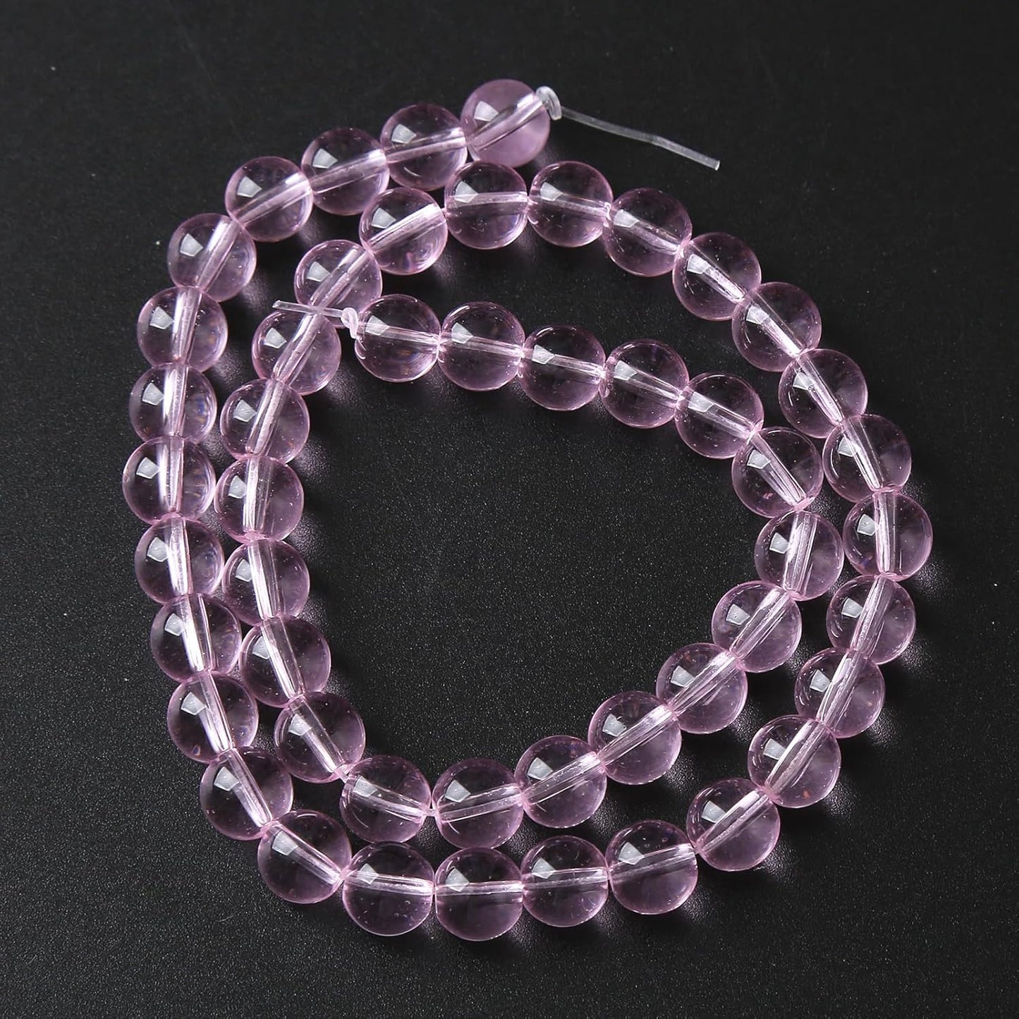 10mm 38pcs Smooth Rose Pink Glass Beads Quartz Crystal Round Loose Beads for Jewelry Making DIY Bracelet Necklace