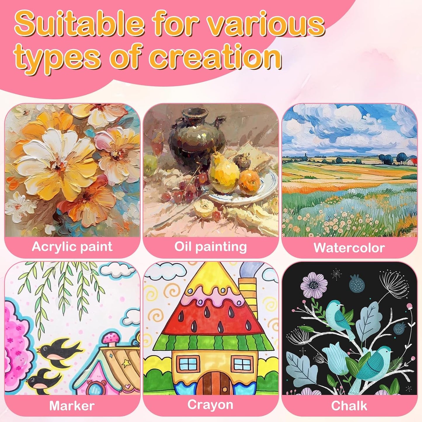 ESRICH 3x3IN Small Canvases for Painting, 32 Pack Mini Canvas Boards Cotton Painting Canvas Primed Acid Free Mini Blank Canvas Panels for Oil Paint,Watercolor,Acrylic Paint,Gouache&Tempera.