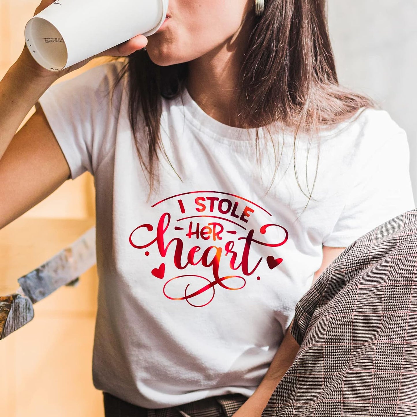 VINYL FROG Holographic HTV Vinyl Roll 12" x5ft Red Metallic Heat Transfer Vinyl Iron on Vinyl Easy to Cut & Weed DIY Heat Press Design for T-Shirts