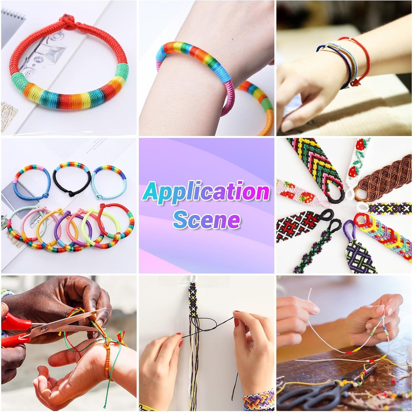 Cridoz 20 Rolls Wax String for Bracelet Making, Waxed Thread Bracelet Cord, Waxed Polyester Cord Bracelet Rope for DIY Bracelets, Necklace and Macrame