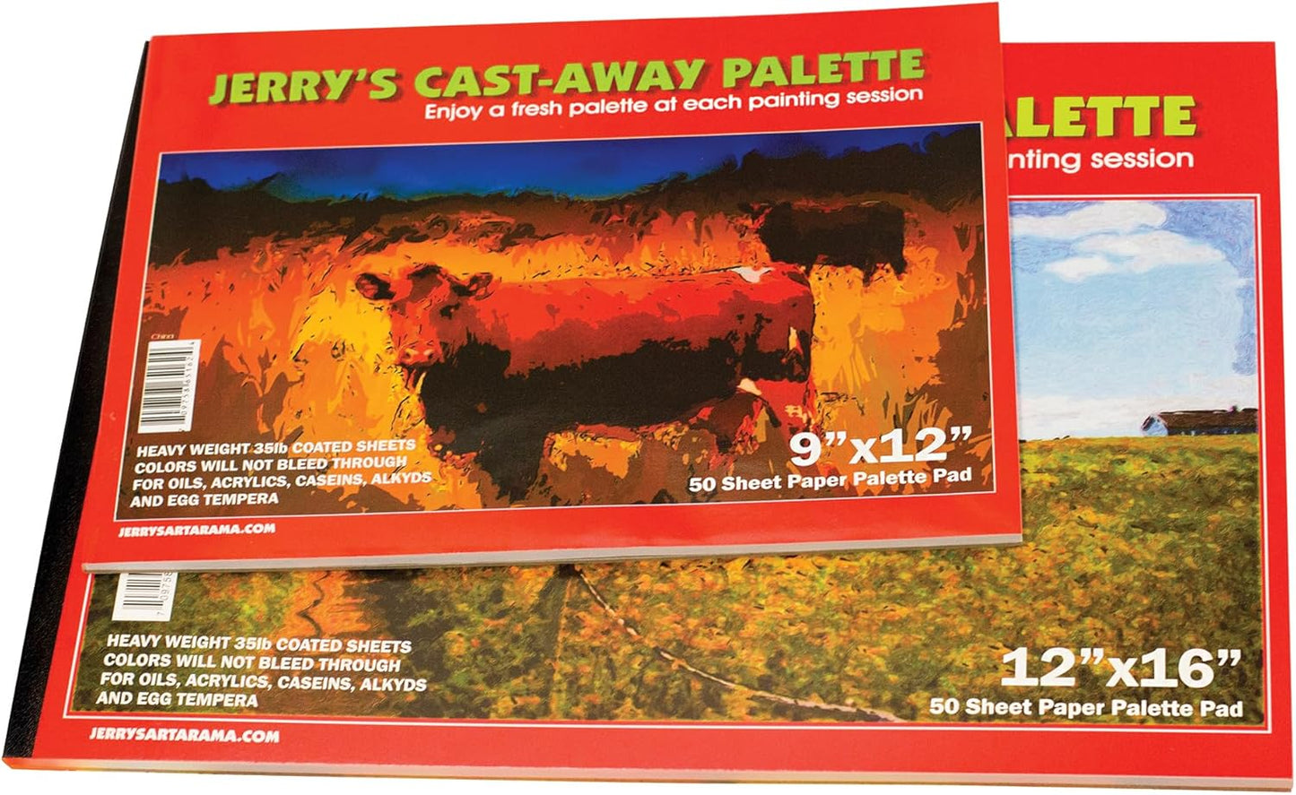 Jerry's Artarama Castaway Disposable Paper Palette Pad, 9x12, Perfect for Painting, Students, Watercolor Paper, Heavy Coated Sheets for Acrylic and Oil Paint, (50 Sheets)