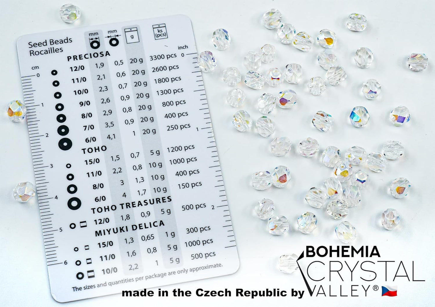 50 pcs Faceted Fire Polished Pressed Czech Glass Beads 6mm (0.24in), 00030-28701 Crystal AB