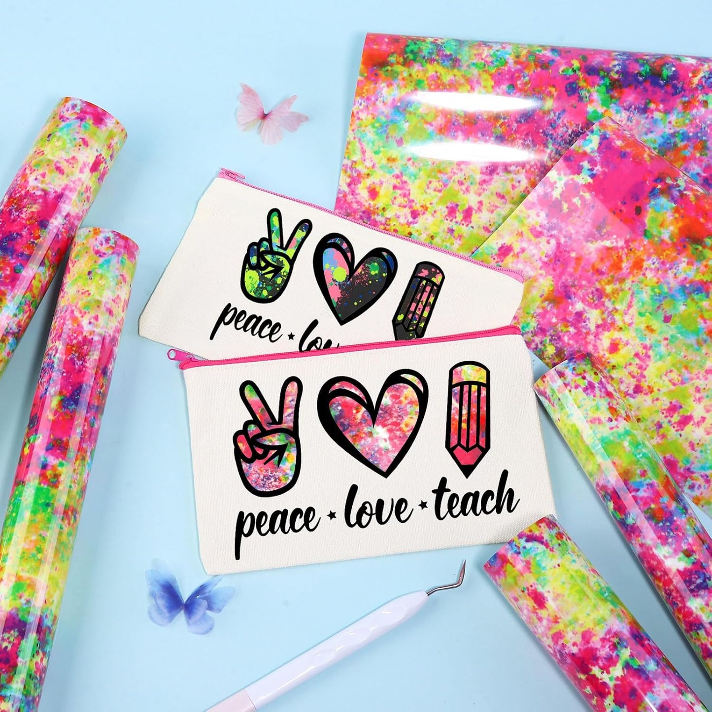 Tintnut Splash Heat Transfer Vinyl - 6 Sheets 10x12 Inch HTV Ink Watercolor Iron On Vinyl for T-Shirts Hats Clothes,for Cricut & Silhouette Cameo