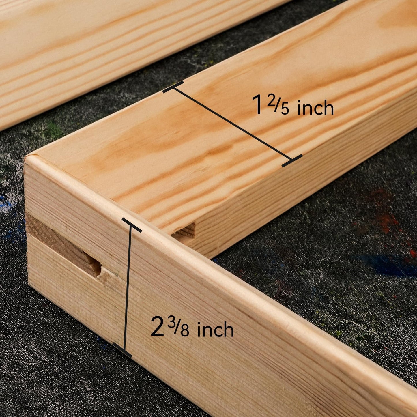 PHOENIX 11x14 Inch 2 Pack Museum Canvas - 2 3/8 Inch Thick Porfile Deep Stretched Canvas for Painting 100% Cotton 11 Oz. Gesso Primed White Blank Professional Canvas Oil & Acrylic Paints