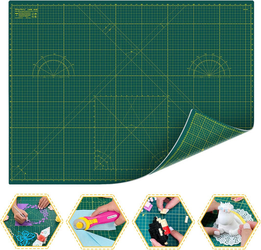 Self Healing Cutting Mat A0 36"x48" – Double Sided 5-Ply Craft Mat for Sewing, Quilting, Fabric, Scrapbooking – Green/Green