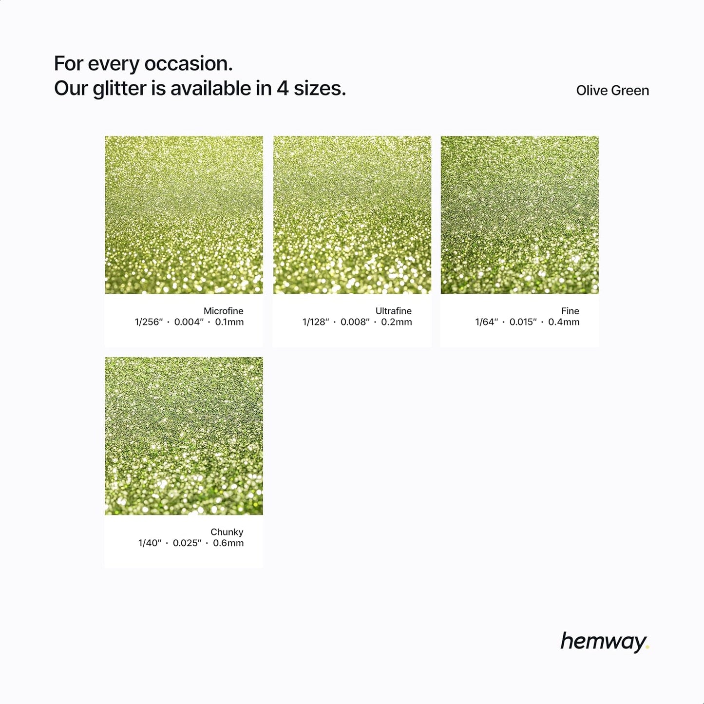 Hemway Glitter Grout Additive add Sparkle to Mosaic Tiles, Bathrooms, Wet Rooms, Kitchens, Tiled Based Rooms and Cement Based Grouts 100g / 3.5oz - Olive Green