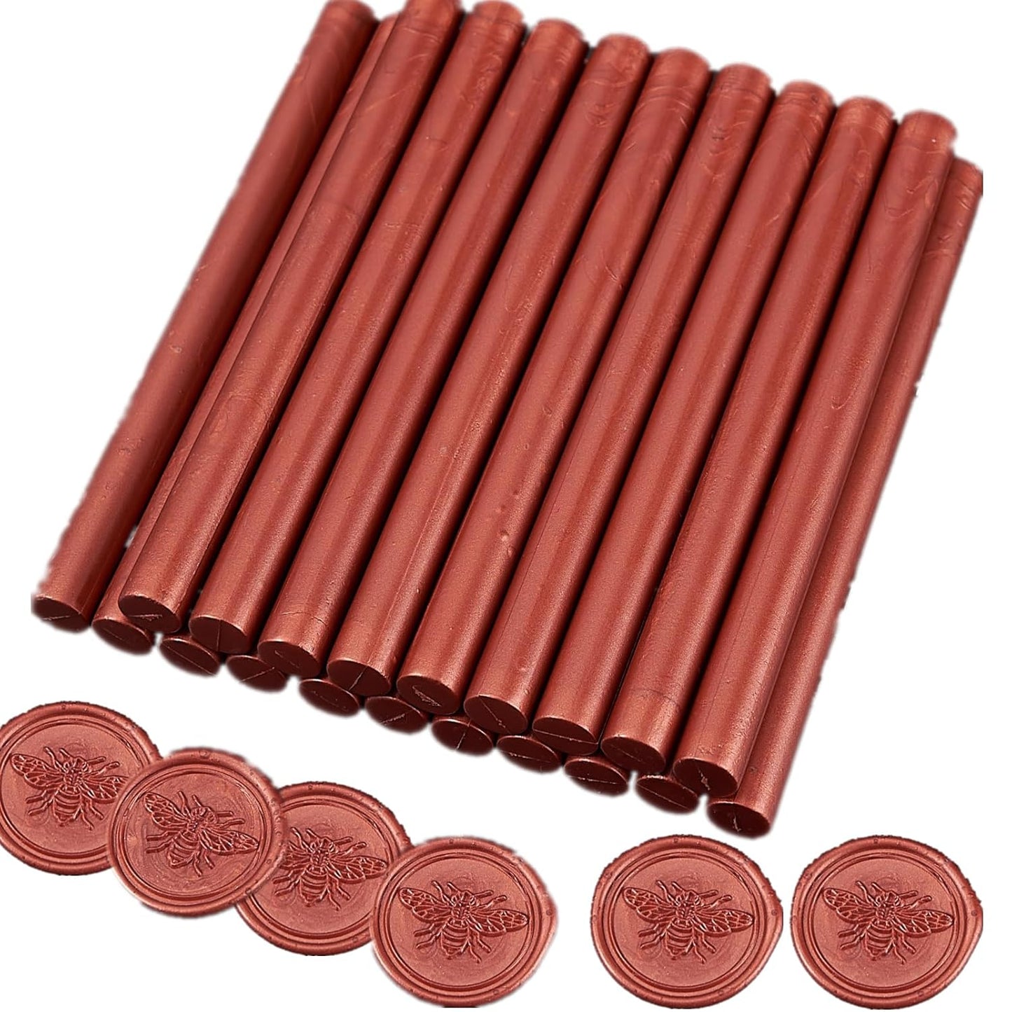 Red Gold Wax Seal Sticks, ONWINPOR 20pcs Waxs Sealing Sticks for 0.28'' Glue Gun, Waxing Seal Stamp, Wedding Invitations, Envelope, Christmas Gift Ideas (Red Gold)