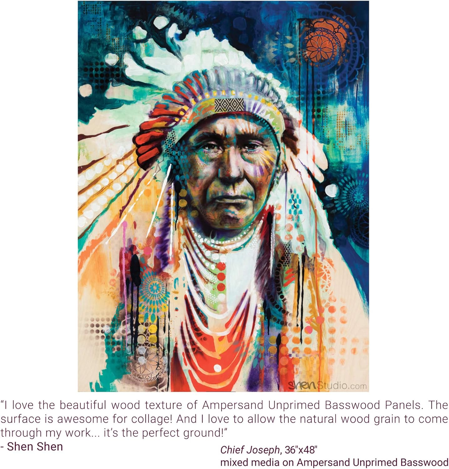 Ampersand Art Supply Unprimed Basswood Artist Panel, 7/8" Cradled Profile, 18"x18"