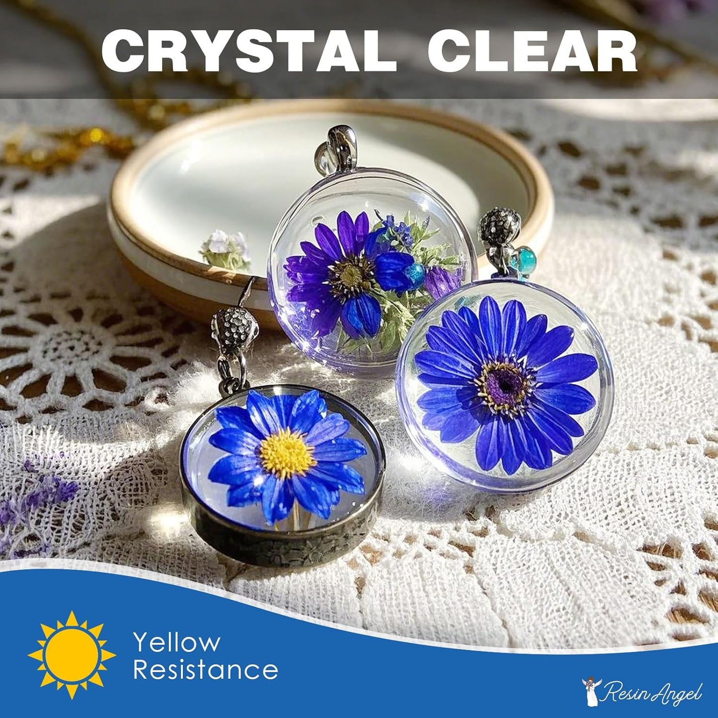 300g UV Resin kit, Crystal Clear Hard, Premixed UV Epoxica Resina Fast Curing Sunlight Activated with Casting Tools for Beginners Jewelry Making, DIY Art Crafts, Coating