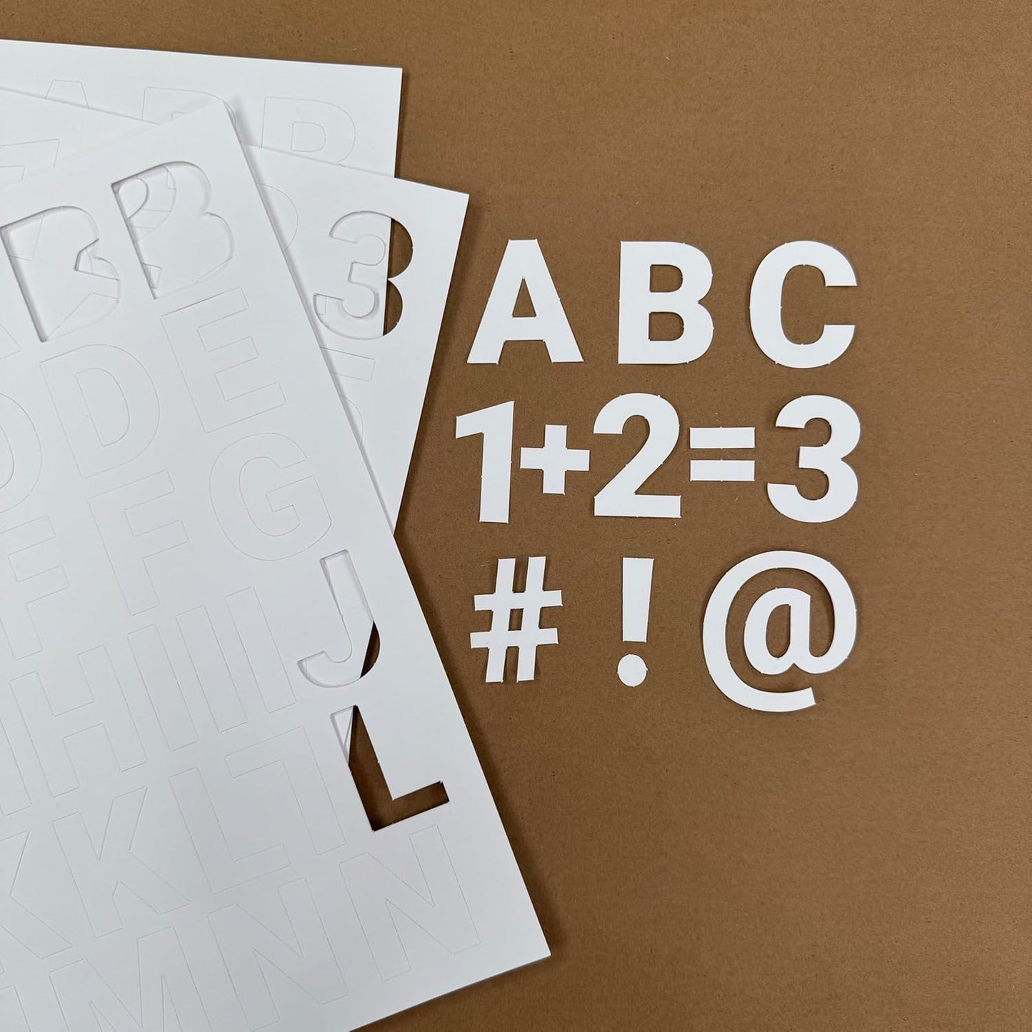 FreshCut Crafts 636 Pcs 1.5 in. White Bulletin Board Letters & Numbers, Capital Alphabet Letters, Numbers, Punctuation, US Made Card Stock Punch Out Letters for Posters, Bulletin Boards, Classroom