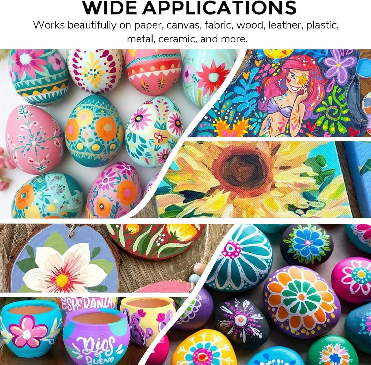 ABEIER Acrylic Paint Set, 56 Colors (2oz/60ml), Matte Finish, Waterproof, Rich Pigments, Non-Toxic Paints for Painting on Canvas Crafts Wood Ceramic, Fabric Ideal for Beginners and Students