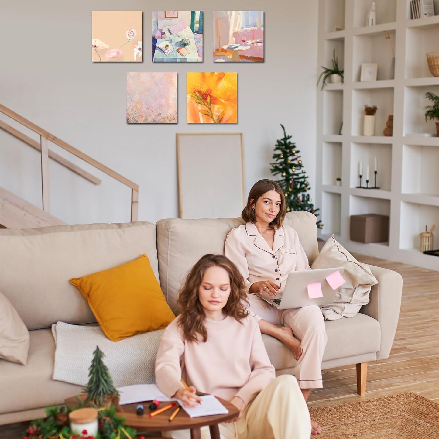 Professional Stretched Canvas Art Supplies, Acrylic, Oil, Watercolor, 20-Pack, 8x8 Inch, 5/8 Inch Profile, Cotton Canvas