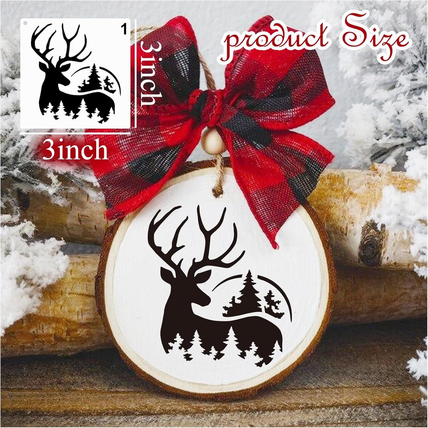 Small Stencils for Painting on Wood Reusable, 3 Inch Reusable Stencil for Craft Ornament Paint Template Stencils for Wall Card Rock Wood Signs Coasters Canvas Home Decor (Animal Deer)