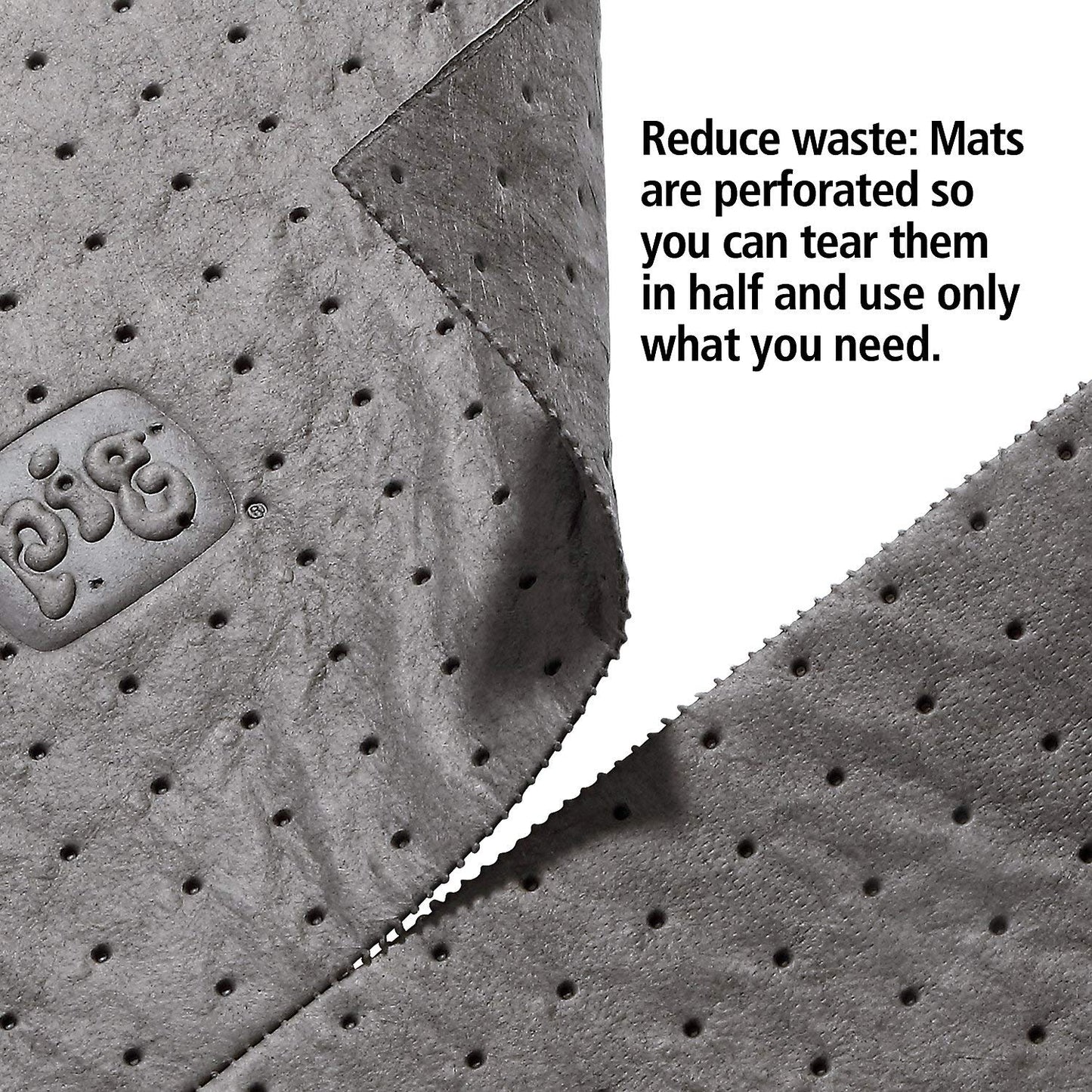 PIG Absorbent Mat Roll for Oil and Other Liquids | 1 Lightweight Mat Roll | 15" W x 50' L | Absorbs up to 3.3 gal per Roll | Gray | PM50435