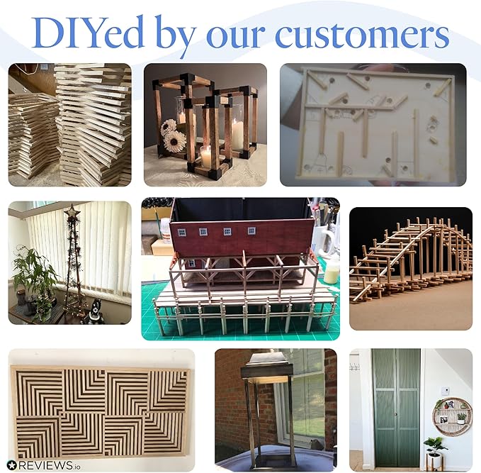 DIY Wooden Square Dowel Rod 1/4-inch x 48 Pack of 10 Hobby Wood Sticks for Crafts, Wood Trim & Architecture Model Making, by Woodpeckers
