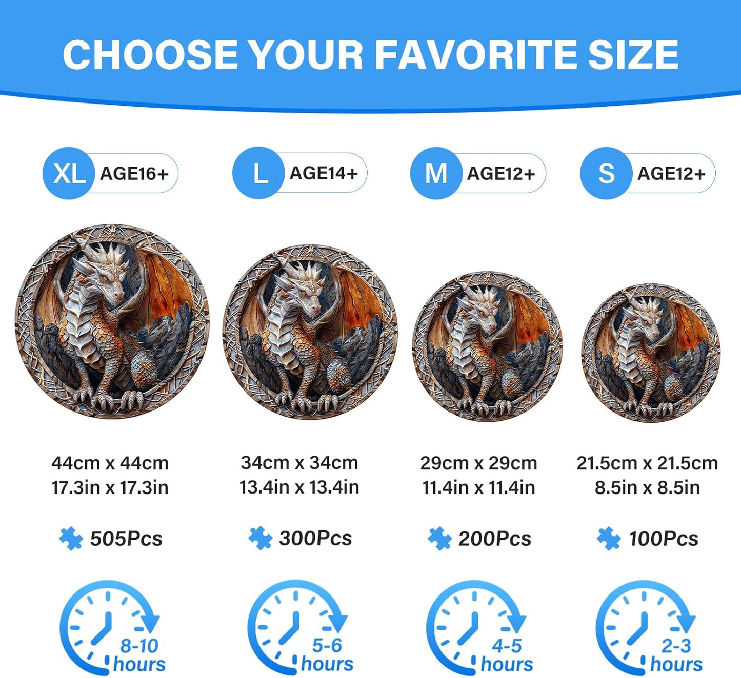 Wooden Puzzles for Adults, Cave Dragon Puzzle, Wood Adult Puzzle, Wooden Puzzle for Family Game and Birthday Gifts for DIY Lover (S-8.5 * 8.5in 100pcs)