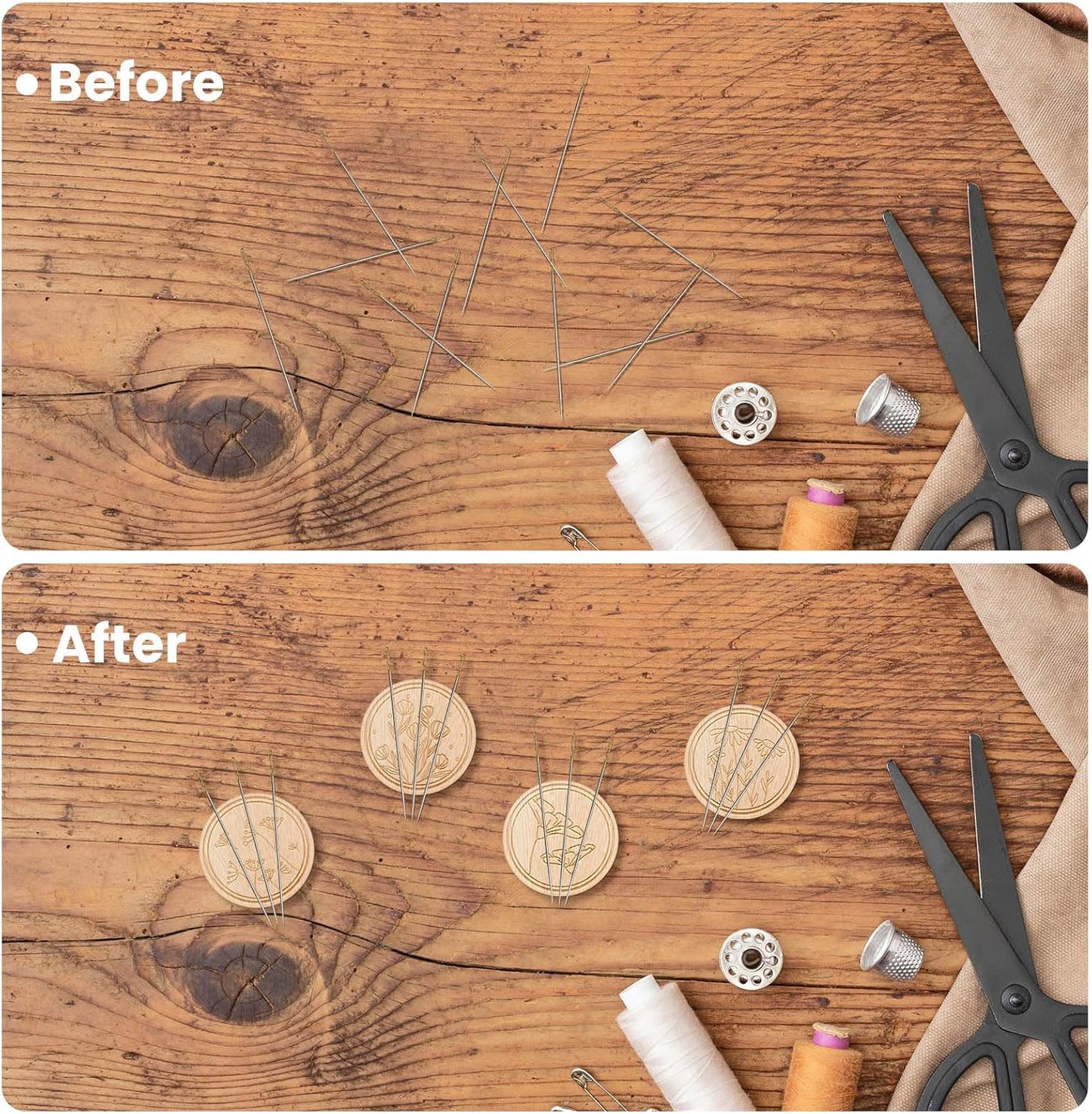 TXIN 6-Piece Magnetic Needle Nanny - Flower Patterned Needle Keepers for Cross Stitch, Embroidery, Crafts & Needlework Supplies