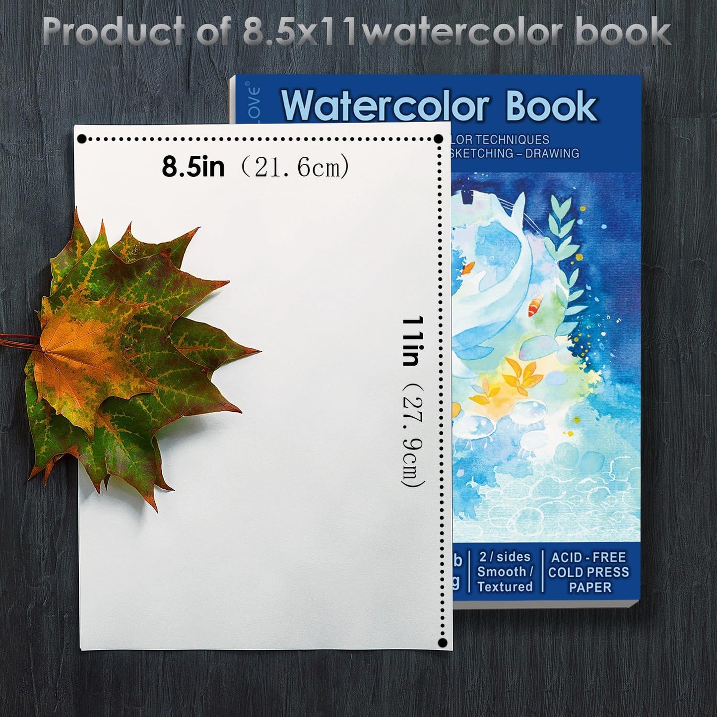MISULOVE Watercolor Paper Pad, 8.5" x 11", Cold Press,140lb(300gsm), 20 Sheets Water Color Paper, Watercolor Workbook, Sketchbook for Wet and Dry Media, Journal, for Students and Beginners (White)