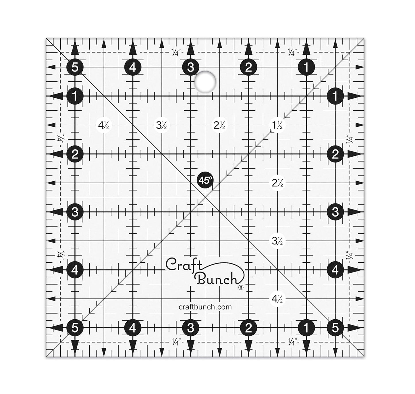 Non-Slip Square Quilt Template Ruler (5.5"x 5.5")