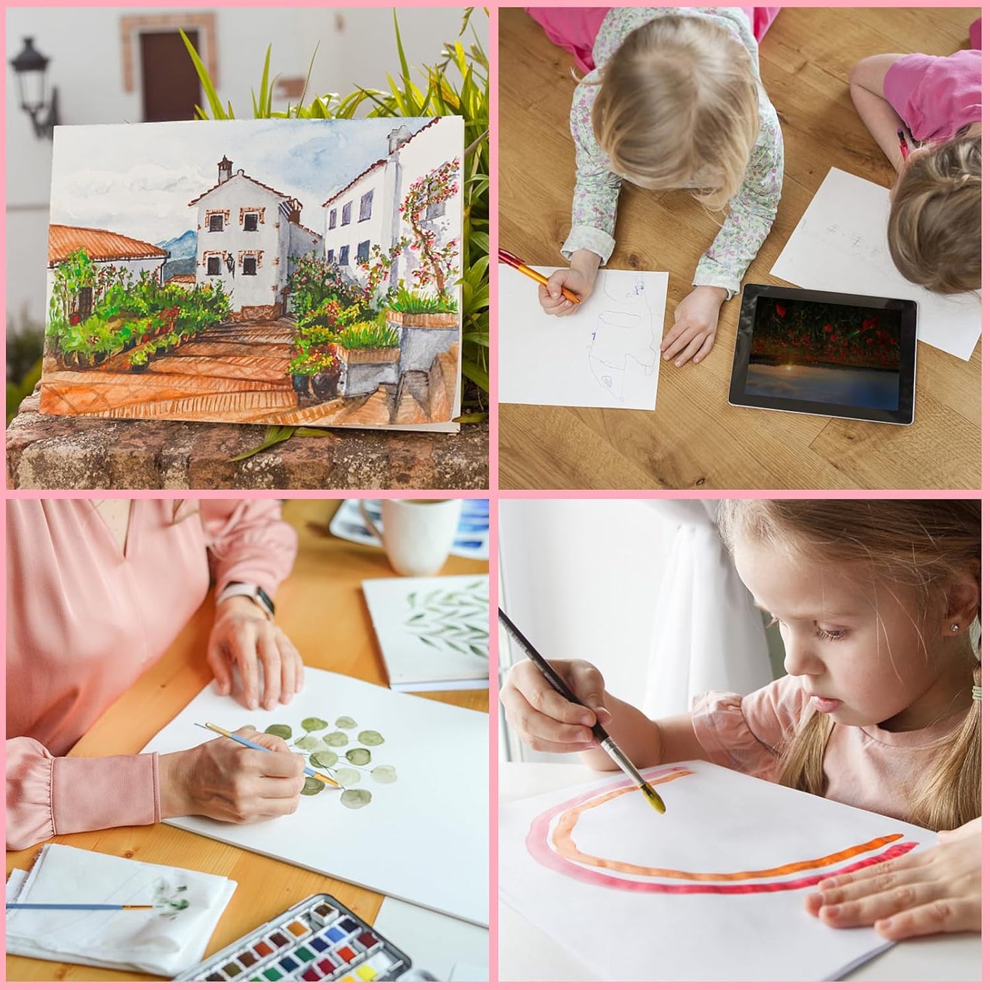 ESRICH Canvases for Painting 8x10In,14 Pack Blank Canvas Boards Bulk - Cotton Art Canvas for Oil, Acrylic & Watercolor Painting.