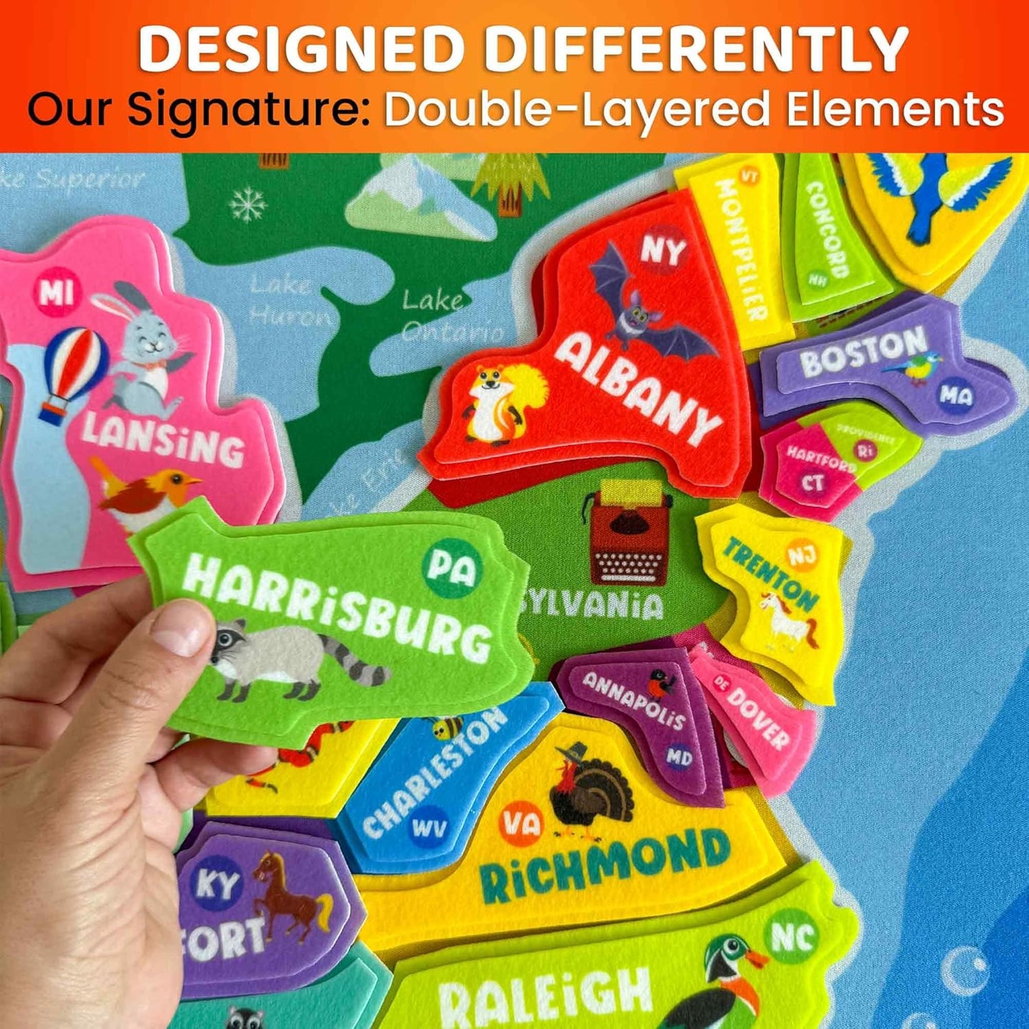 QUOKKA USA Felt Board for Kids 3-5 Years Old - Social Emotional Preschool Learning Activities for Ages 3-5 - Educational Flannel Toy Speech Therapy Gift