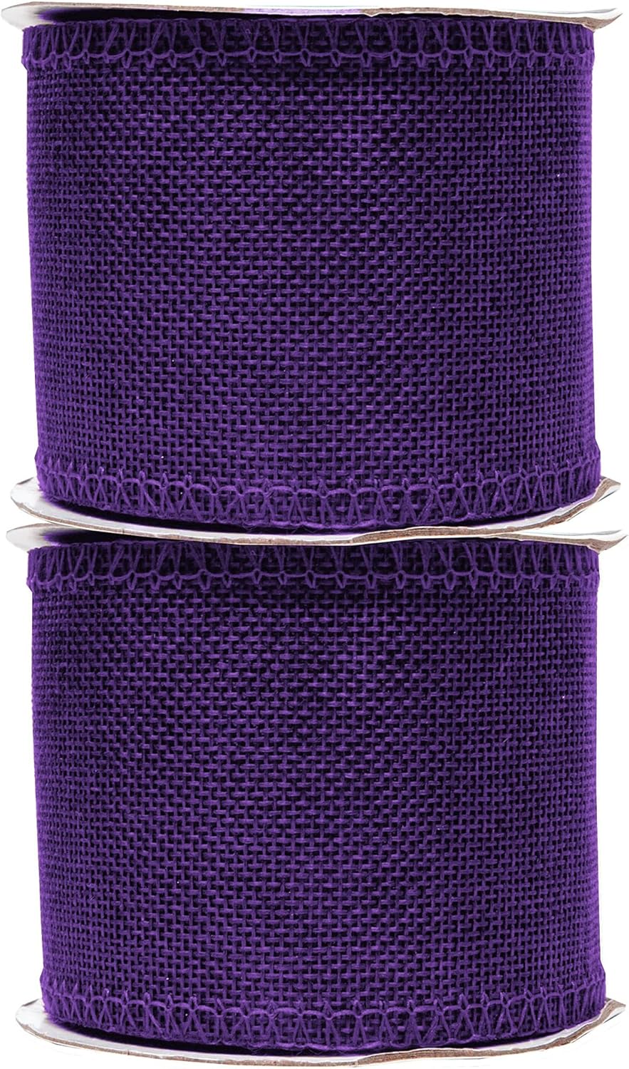 Mandala Crafts Purple Burlap Ribbon 3 Inches Wide Jute Ribbons for Crafts - 20 Yds Roll Rustic Burlap Wrap Trim Ribbons for Wreaths Bows Wedding Party Decoration