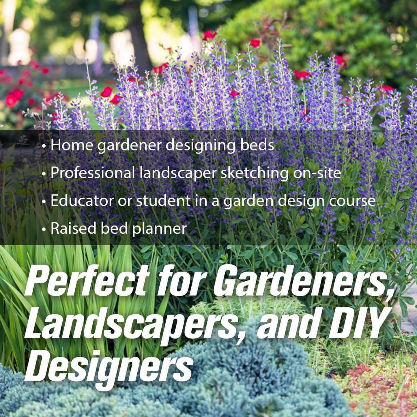 Garden Tutor Multiscale Garden & Landscape Design Kit – 2 Translucent Yellow Design Stencils, 12-Inch Flexible Curve Ruler, 40-Sheet Multi-Scale Graph Paper & Garden Design Guide