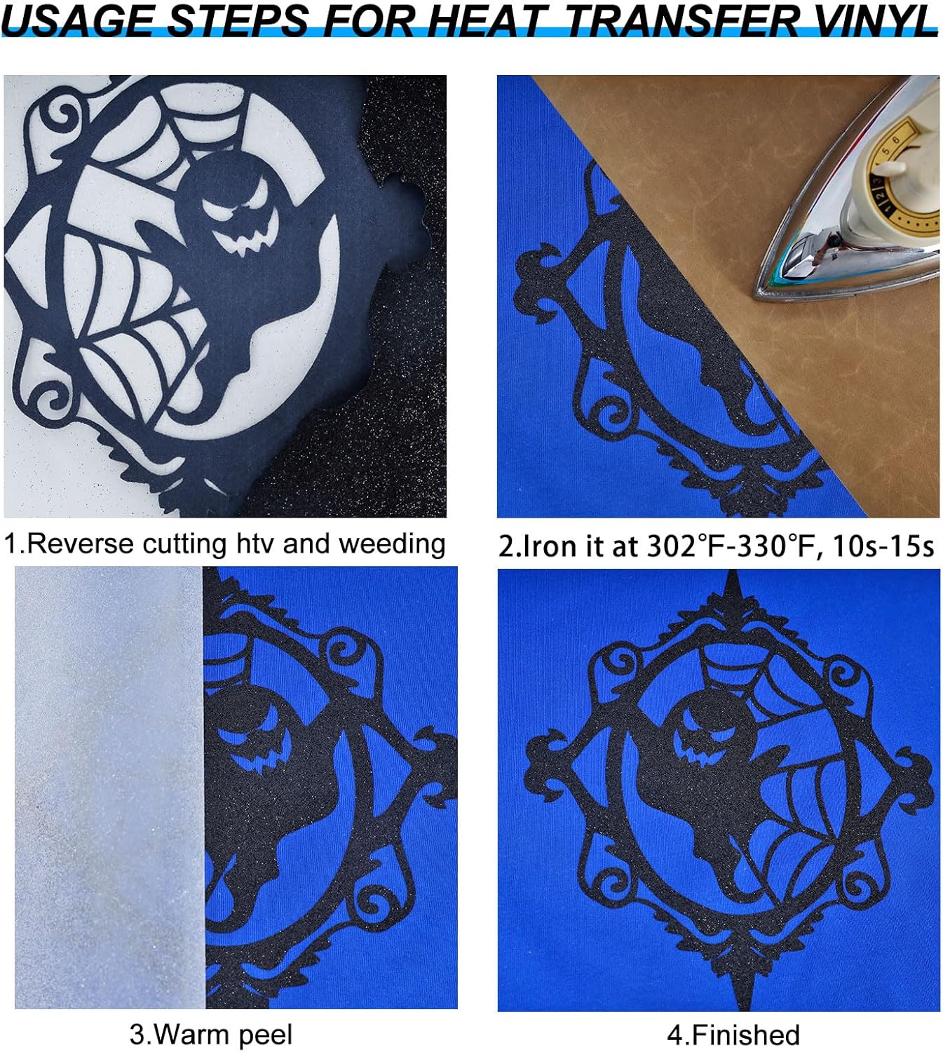 FUNKAKA Glitter Black HTV Heat Transfer Vinyl Rolls, 12" x 8ft PU Iron on Vinyl for T-Shirt Black Glitter HTV Vinyl for All Cutter Machines Easy to Cut & Weed for Heat Vinyl Design