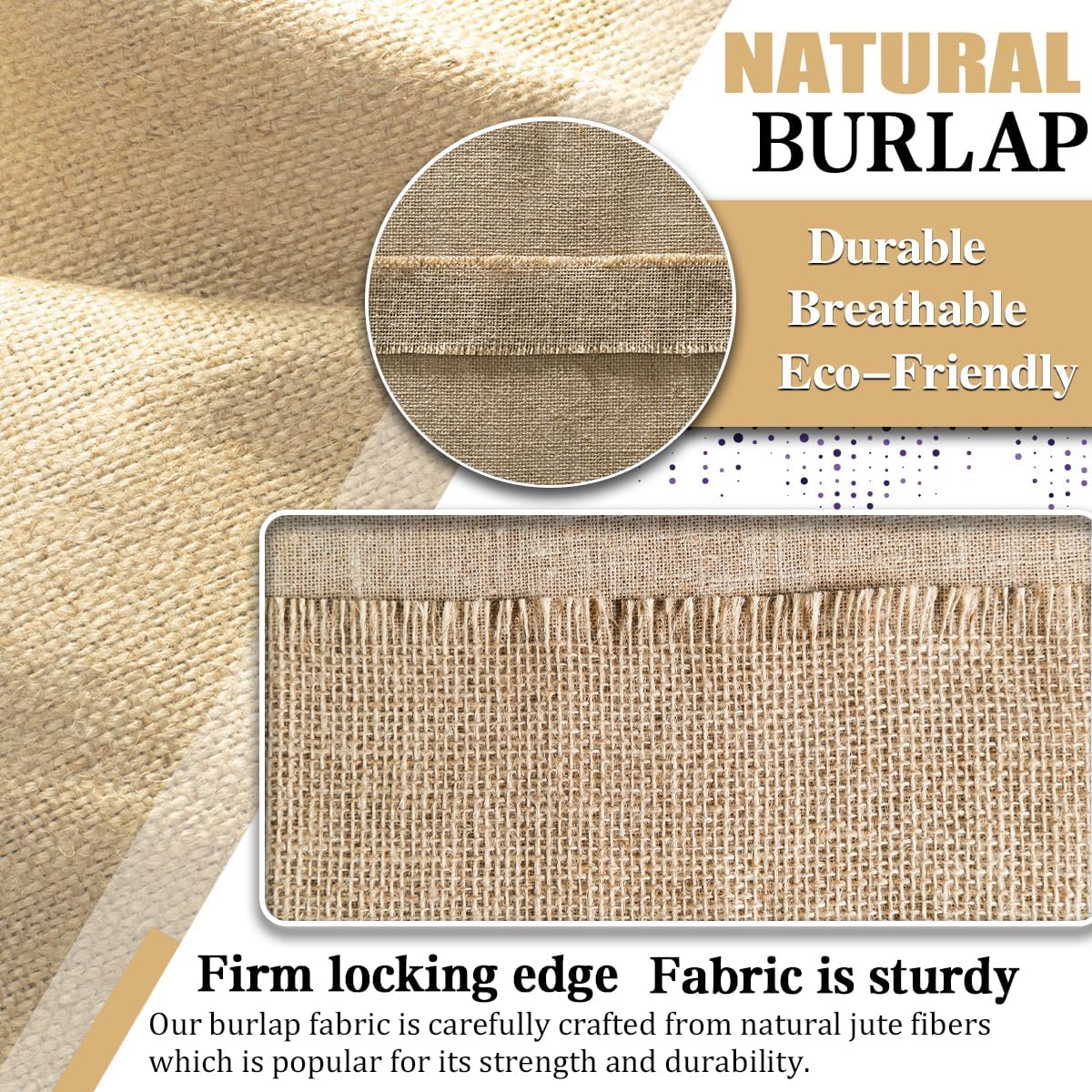 Burlap Fabric Roll, 40" x 15 Feet Burlap Garden Fabric Natural Jute for Decorations, Crafts, Weddings, Table Runner, Landscaping, Plants & Tree Covering