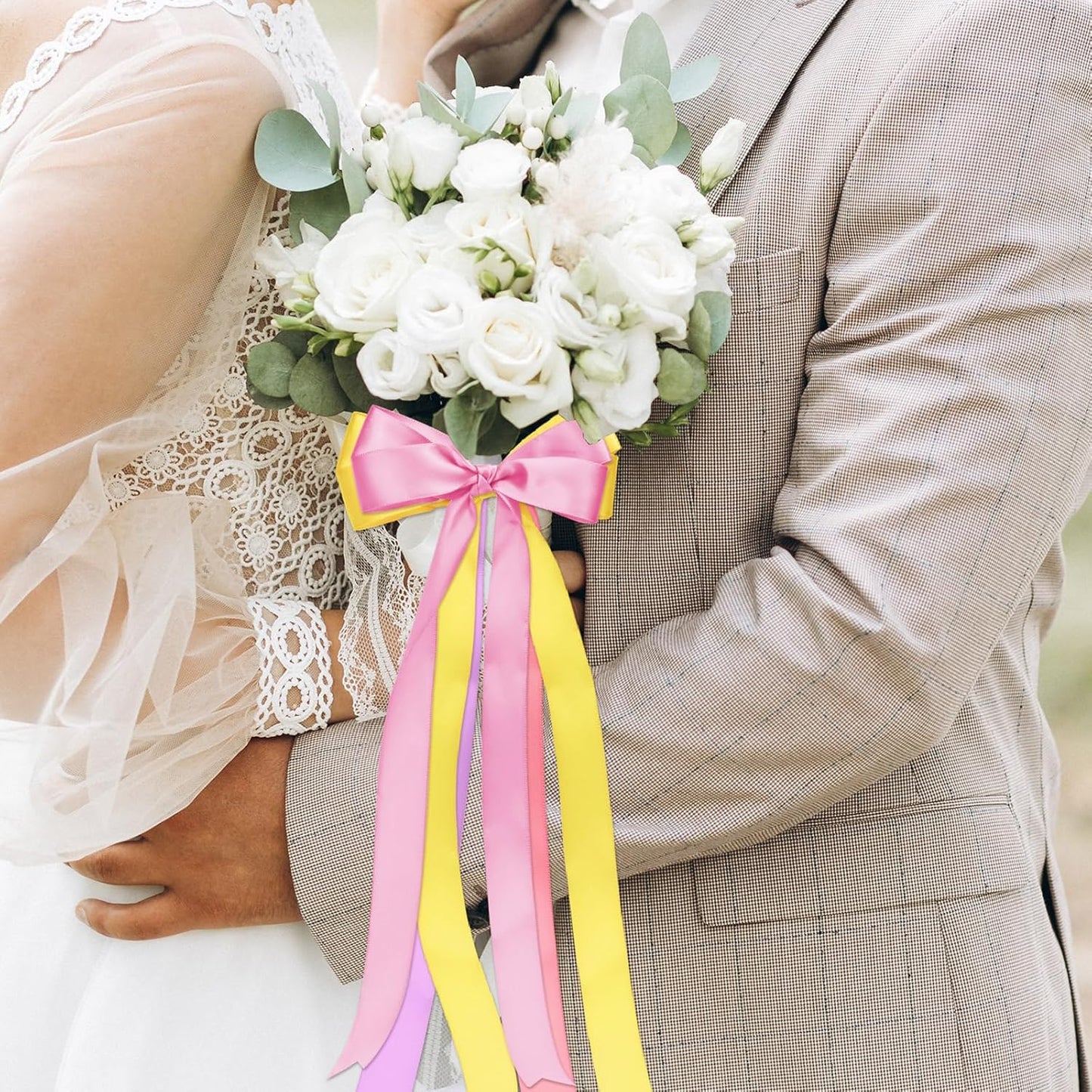 1-1/2 Inch Rainbow Satin Ribbons for Crafts, 6 Rolls Single-Faced Rainbow Assorted Ribbons for Gift Wrapping Flower Bouquet Wedding Invitations Bridal Shower Hair Bow Garland Party Decor