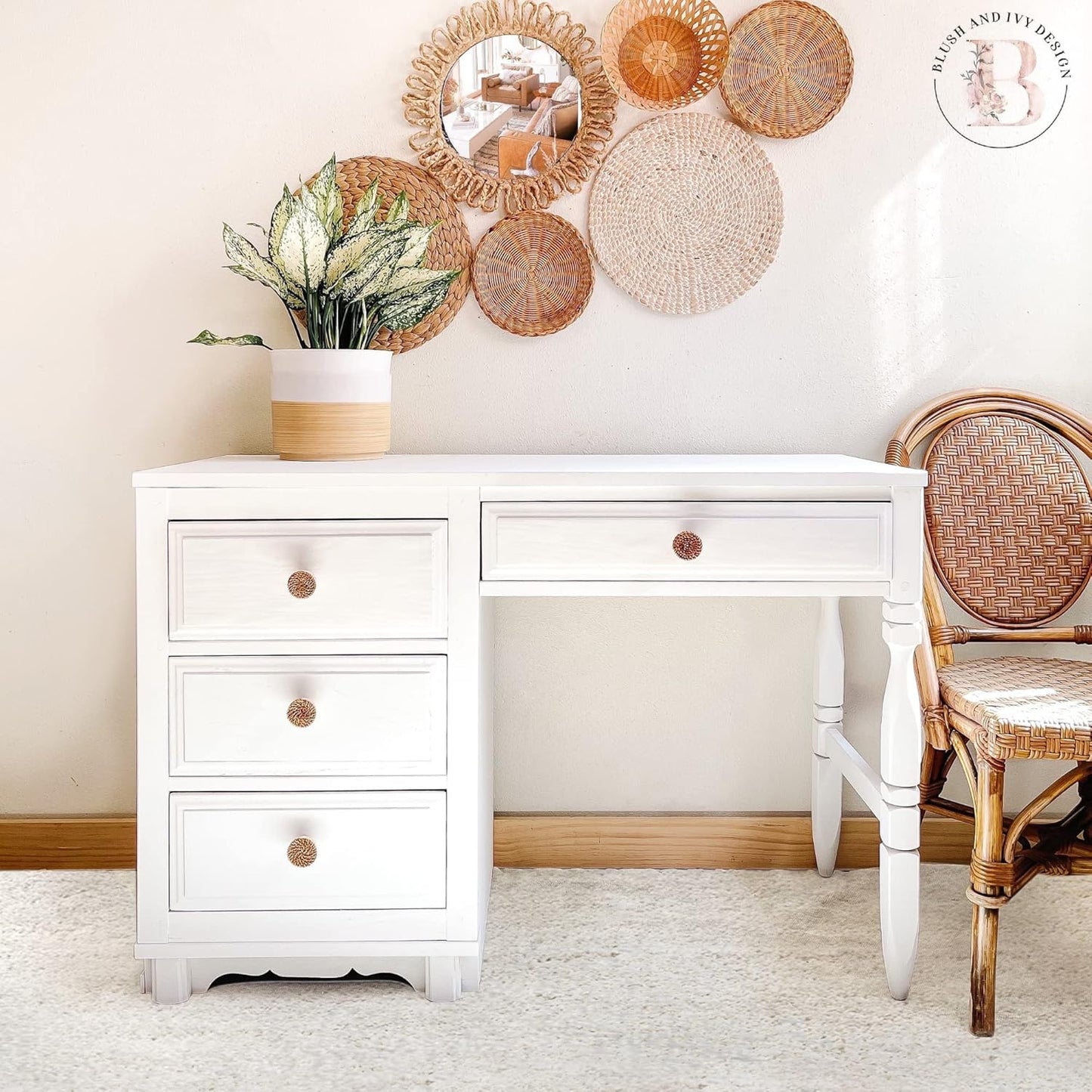 Dixie Belle Paint Company Chalk Finish Furniture Paint - Cotton (16oz) - Matte Pure White Chic Chalk Mineral DIY Furniture Paint