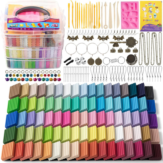 Polymer Clay 85 Colors, Modeling Clay for Kids, Oven Bake Molding Clay Kit,DIY Starter Kits with Sculpting Tools and Accessories, Art and Craft Gifts for Kids and Adults.
