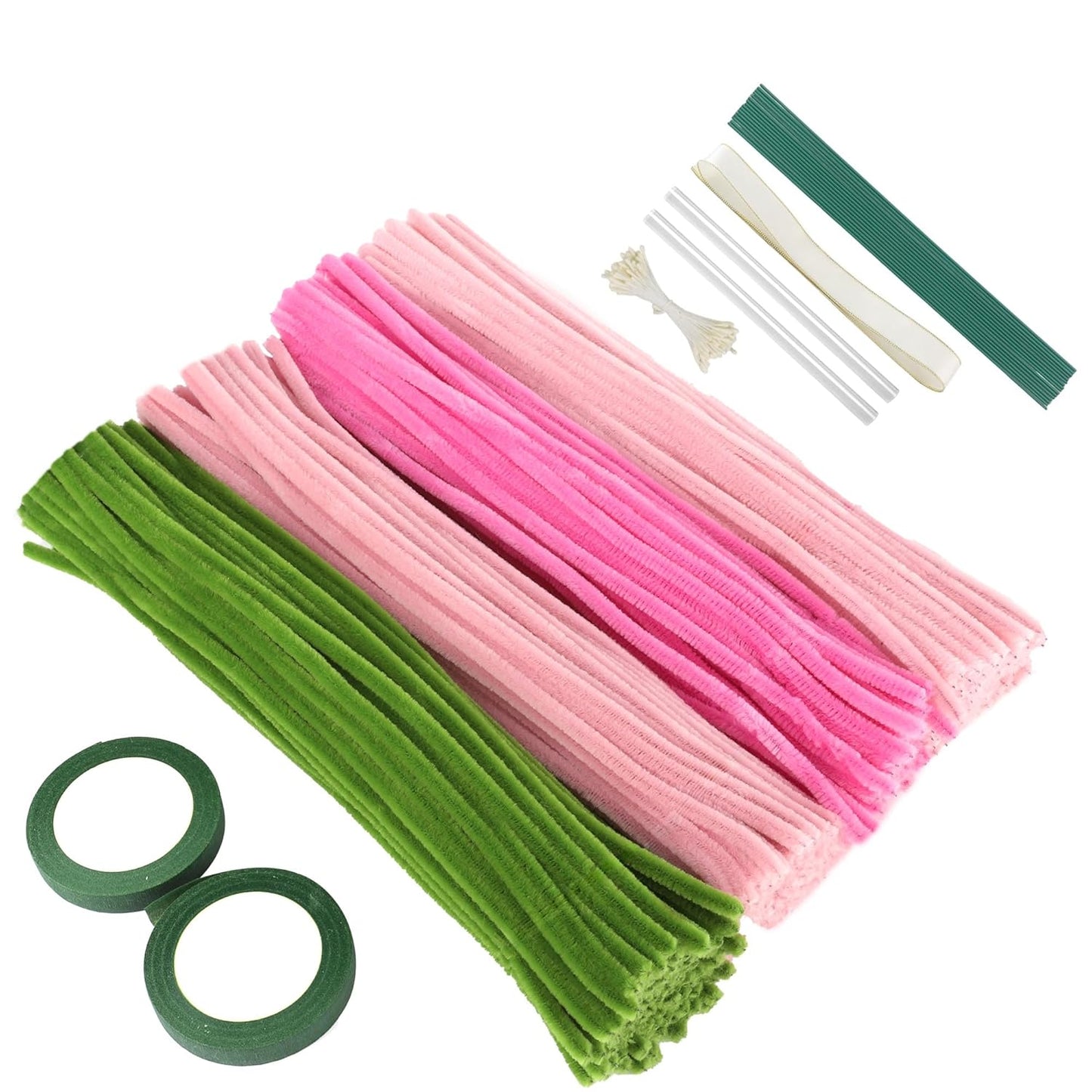 400pcs Multi-Colored Pipe Cleaners Craft Kit - Flower Making Supplies, DIY Arts and Crafts, Flexible Chenille Stems for Kids and Adults, Complete Pipe Cleaner Kit for Creative Projects