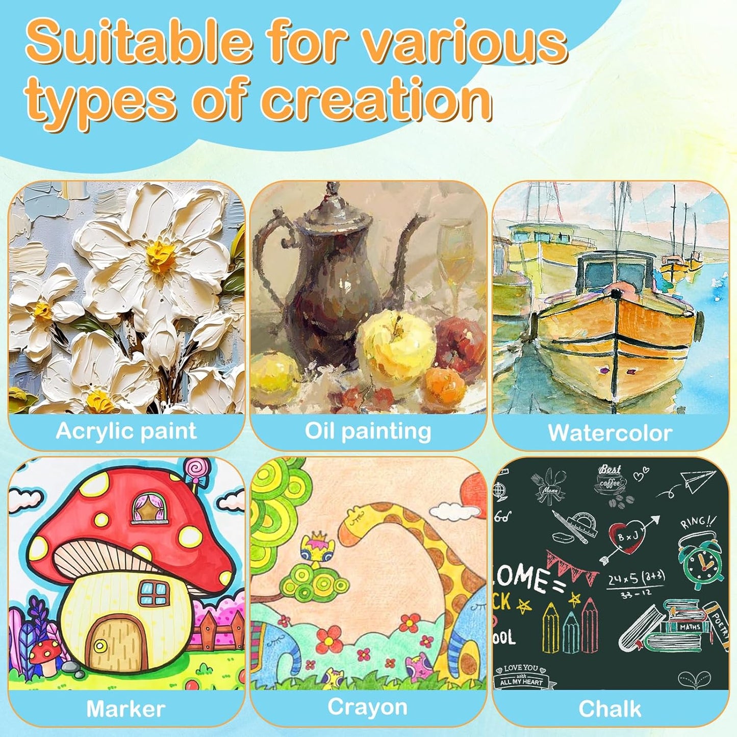 ESRICH Canvas Boards for Painting, 48 Pack Canvases for Painting 4x4 100% Cotton Small Paint Canvas Primed Acid Free Mini Blank Canvas Panels for Oil Paint,Watercolor,Acrylic Paint,Gouache&Tempera.