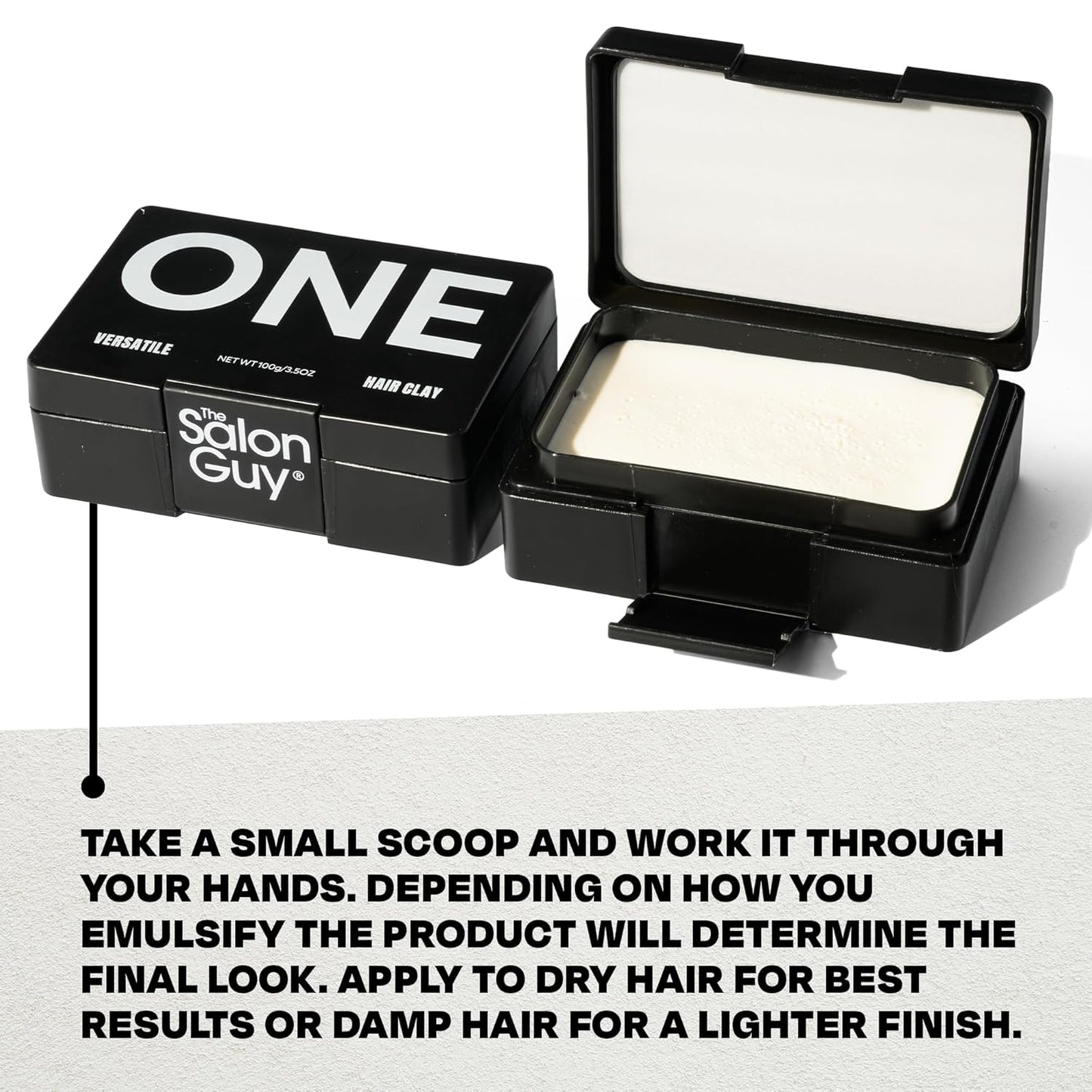 THESALONGUY ONE Hair Clay for Men - 3-in-1 Styling Cream, Clay, and Hair Pomade for Men - Ultra Versatile, Clean Scent, Matte Finish - (3.5 oz)