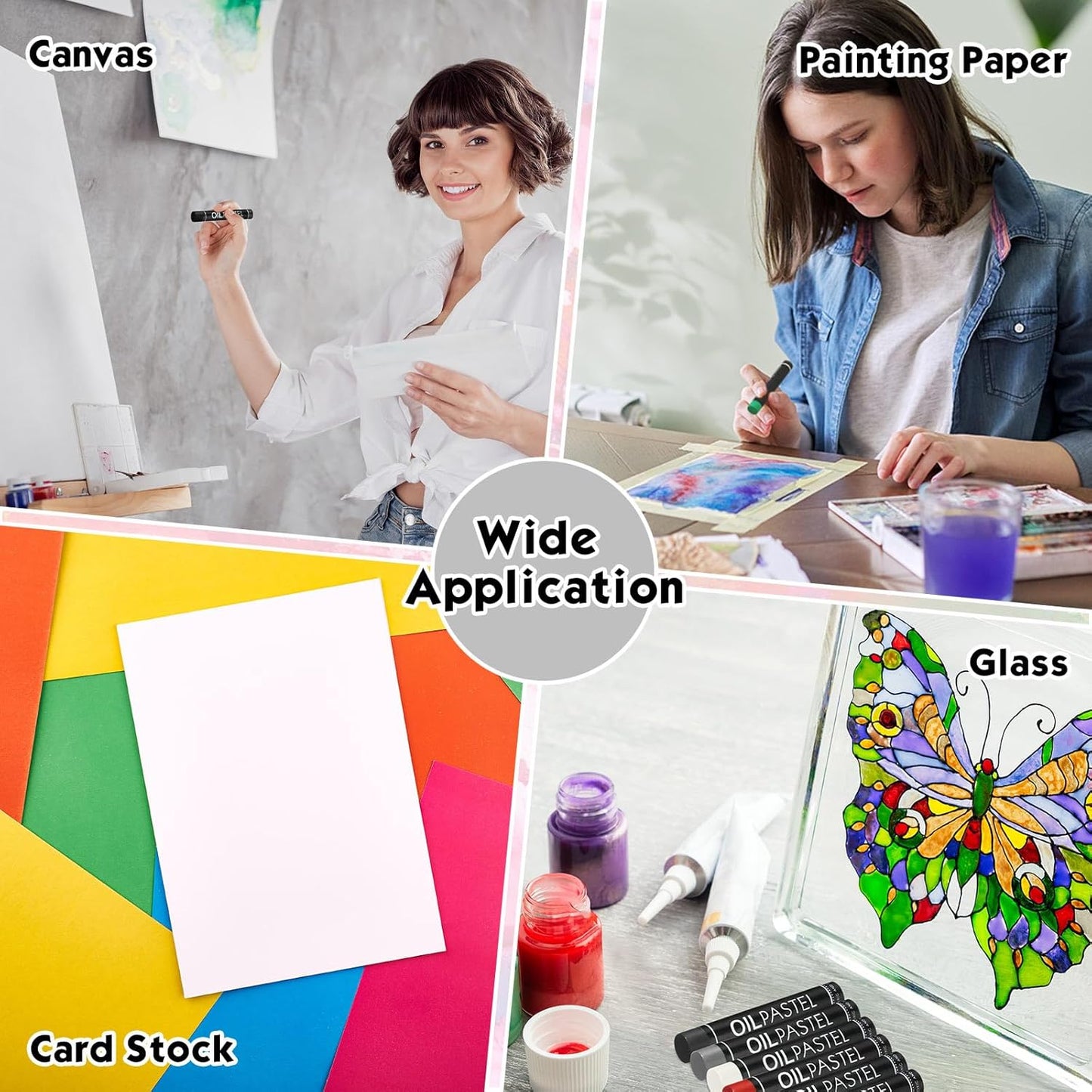 Geyoga 36 Pcs Soft Oil Pastels Bulk Artists Oil Crayons Single Color Creamy Pastels for Art Painting Drawing Blending for Back to School First Day of School Kids Students Artists(Black, White)