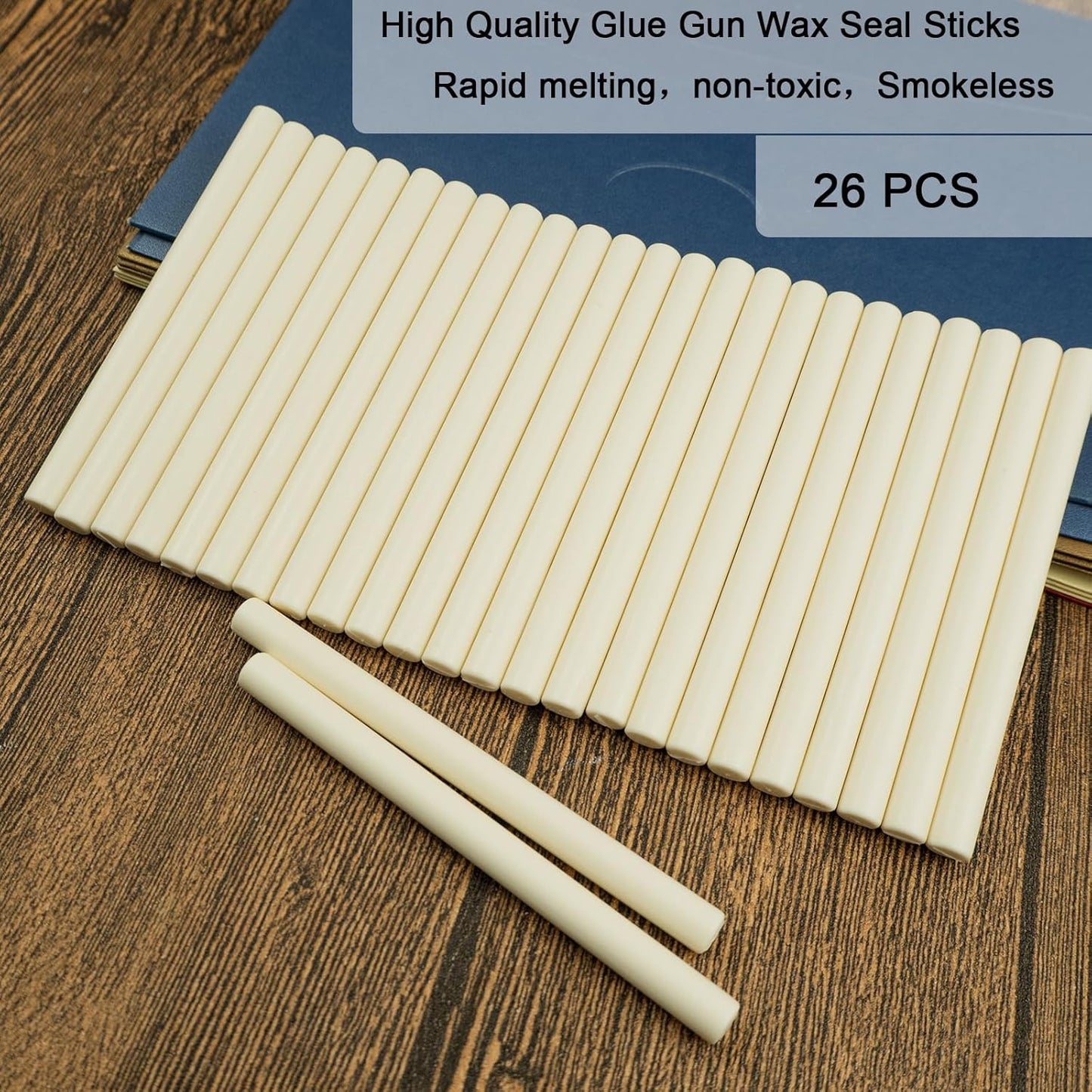 Wax Seal Stick, Ioggtser 26 PCS Mini Glue Gun Wax Seal Stick for Wax Seal Stamp, Sealing Wax Sticks for Wedding Invitations, Cards, Envelopes (Milk White)