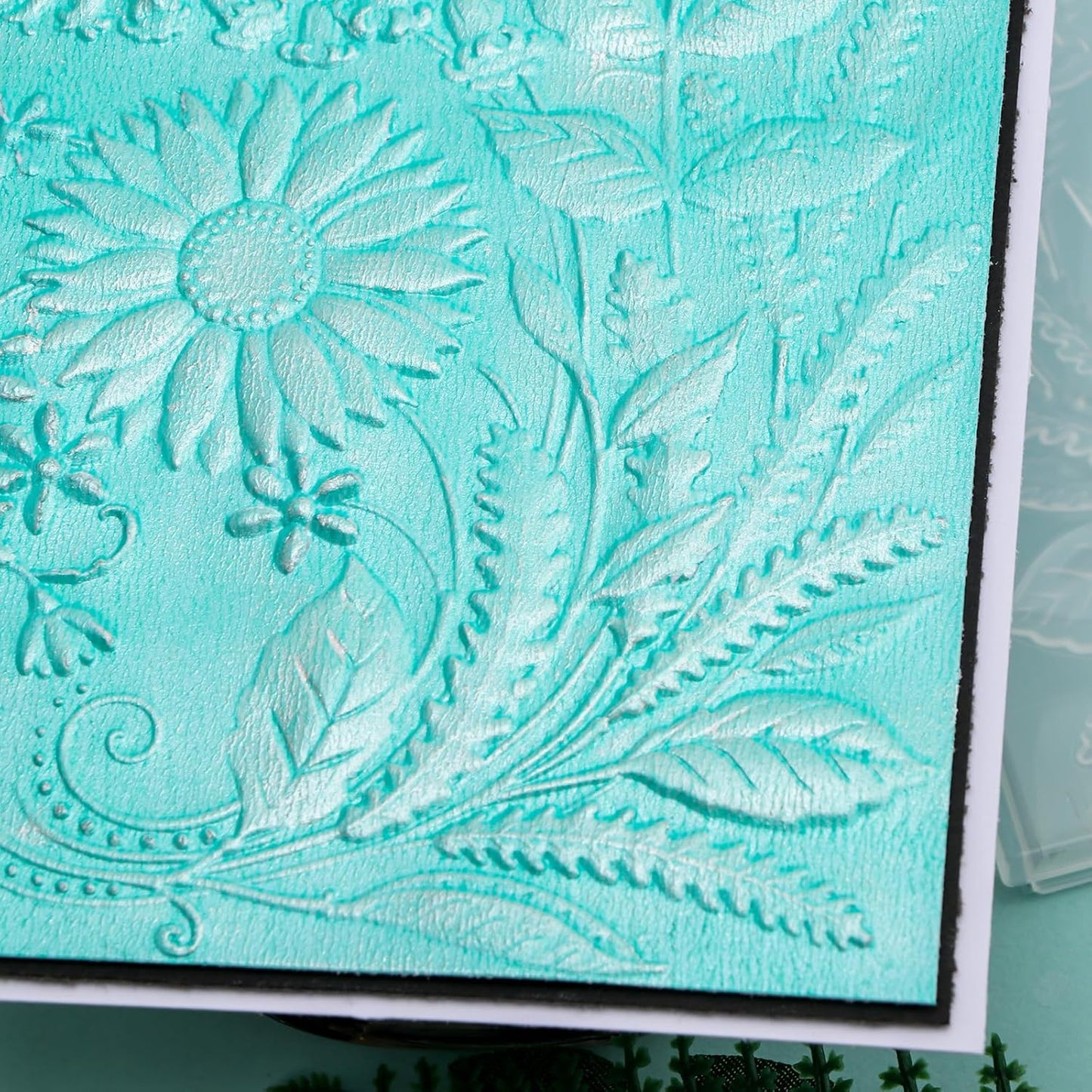 BAOFALI 3D Embossing Folders Sunflowers Leaves Textured for Card Making,Embossing Template Paper Card Embossing Stencil for DIY Scrapbooking Photo Album Card Paper Craft Decoration 6.3" L x 4.5" W