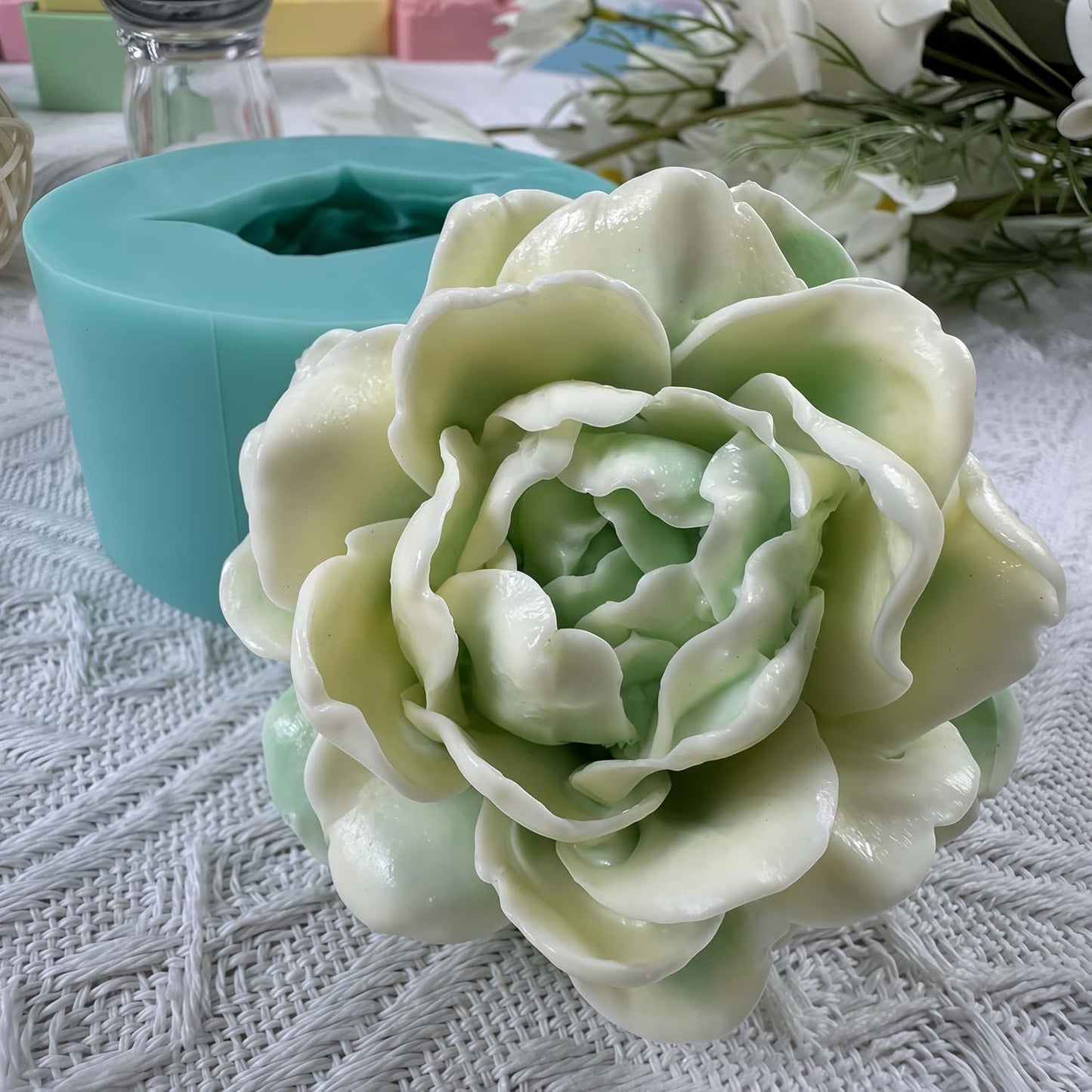 3D Jasmine Flower DIY Silicone Mold for Mousse Cake,Chocolate,Gum,Jelly,Ice,Soap,Candle,Wax,Aroma Plaster,Epoxy Decorations Making