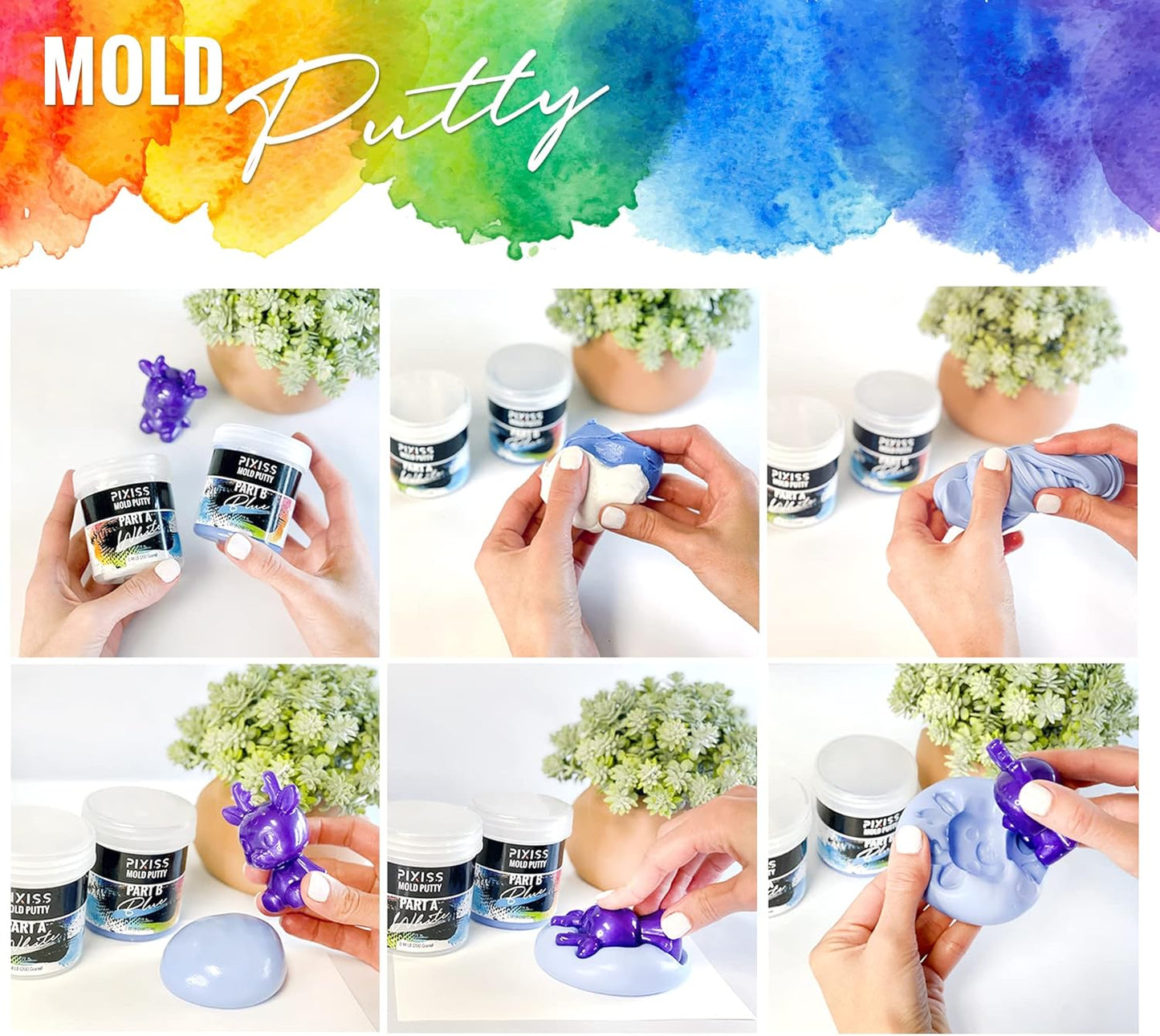 Moldable Putty (2 lbs) Silicone Mold Making Kit - A:B Mold Putty for Creating Casting Molds for Soap Making Supplies, Jewelry Making, Sculpting and More