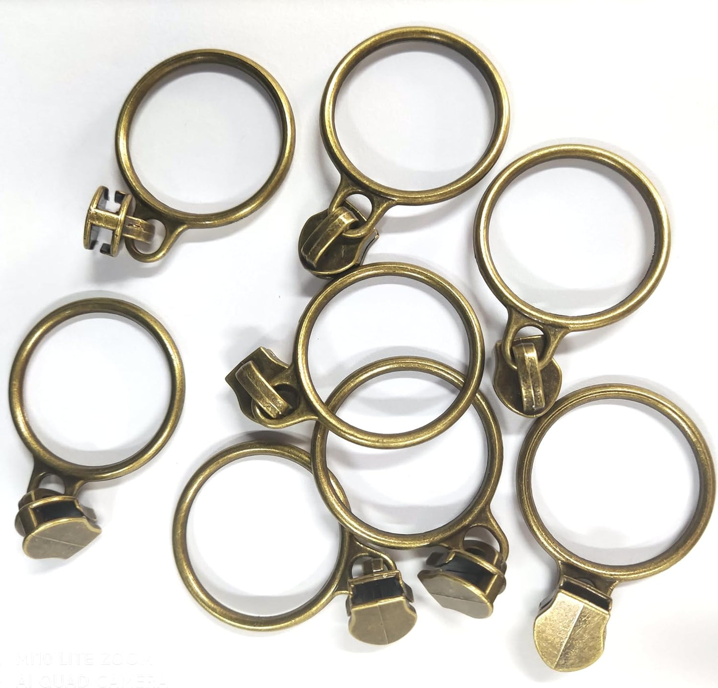 Leekayer #5 Antique Brass Metallic Nylon Coil Zippers by The Yard Bulk 10 Yards Beige Zipper Tape with 25pcs Antique Brass Ring Pull Sliders for DIY Sewing Tailor Craft Bag(Beige)