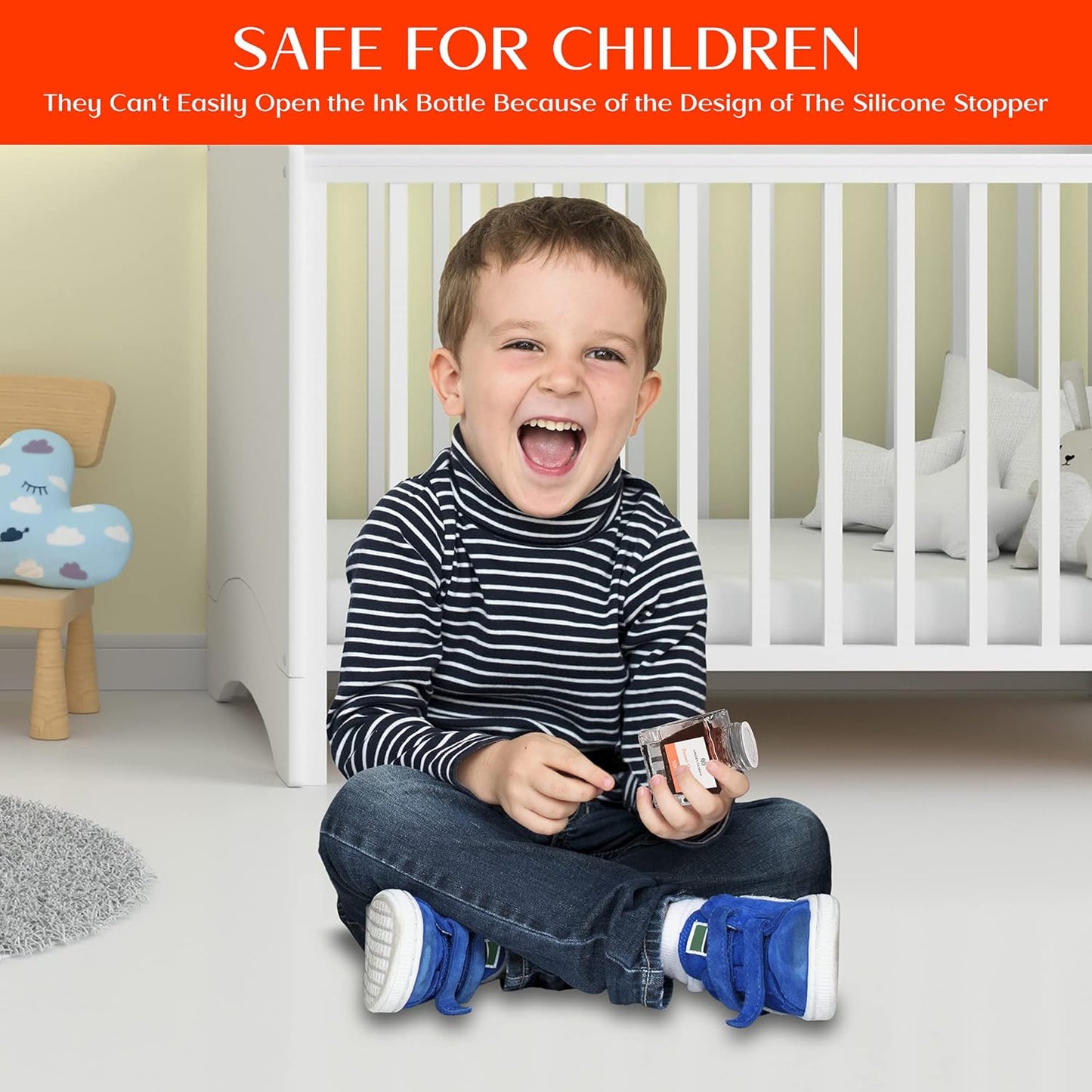 Dryden Designs Ink Bottle for Fountain Pen | Luxury Edition, Smooth Flow, Compact Designed 50ml Sunset Orange