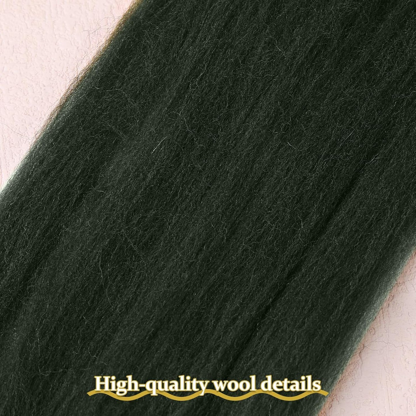 QMNNMA 14.1oz Wool Roving Yarn, Fiber Roving Wool Top, Felting Supplies, Chunky Yarn, Handmade Carded Core Wool for Wet Felting DIY Hand Spinning