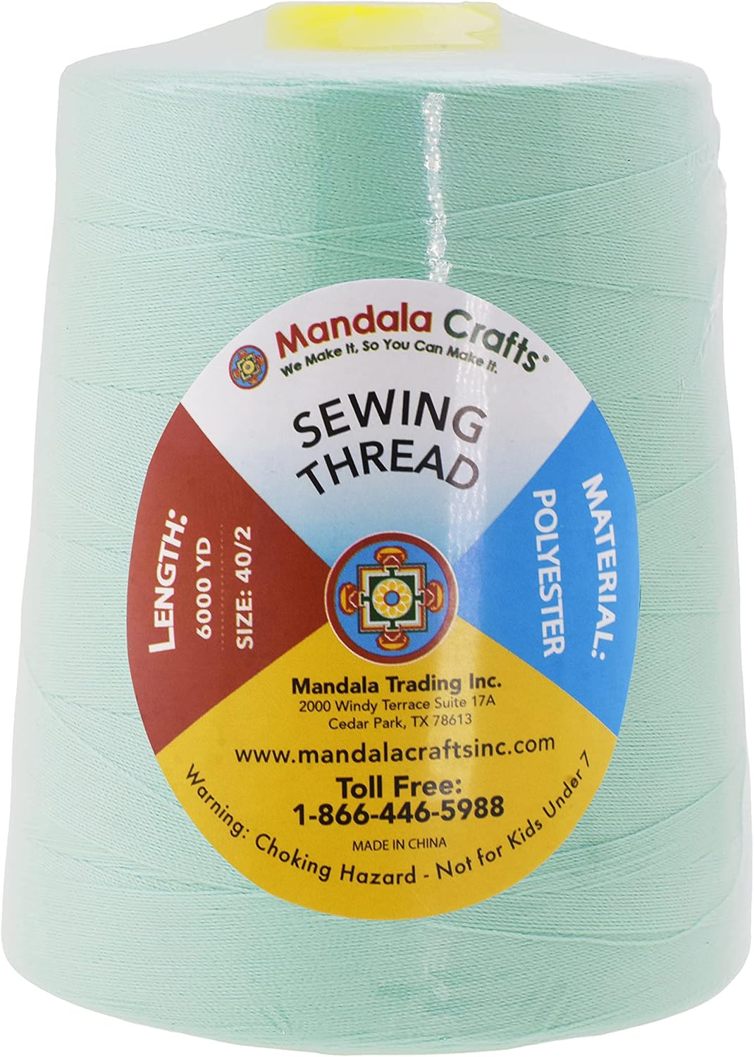 Mandala Crafts 5 Pack of Serger Threads Cones Spools - 40S/2 30000 Yards Polyester Pastel Threads for Sergers Machine and Overlock Quilting Sewing Machine
