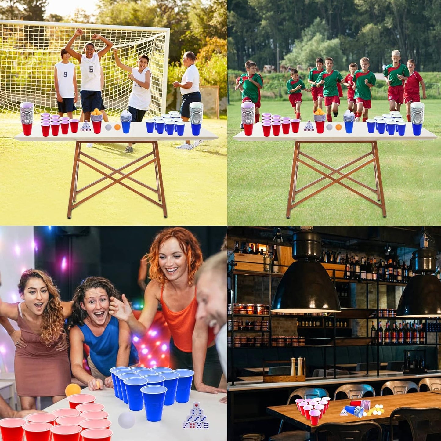 GOLDGE 60 Packs 16 Oz Plastic Party Cups Reusable in Red and Blue with 10 Pack ping Pong Balls, Cup Pong Game Set for Drinks, Soda, Punch, Barbecues, Picnics - Stock Your Home