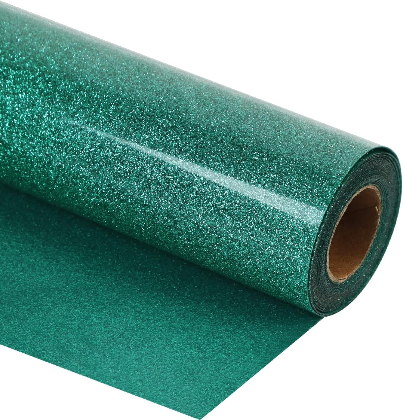 guangyintong HTV Glitter Green Roll, 12''x8ft Iron on Vinyl for T-Shirts, Easy to Cut & Weed for Heat Vinyl Design