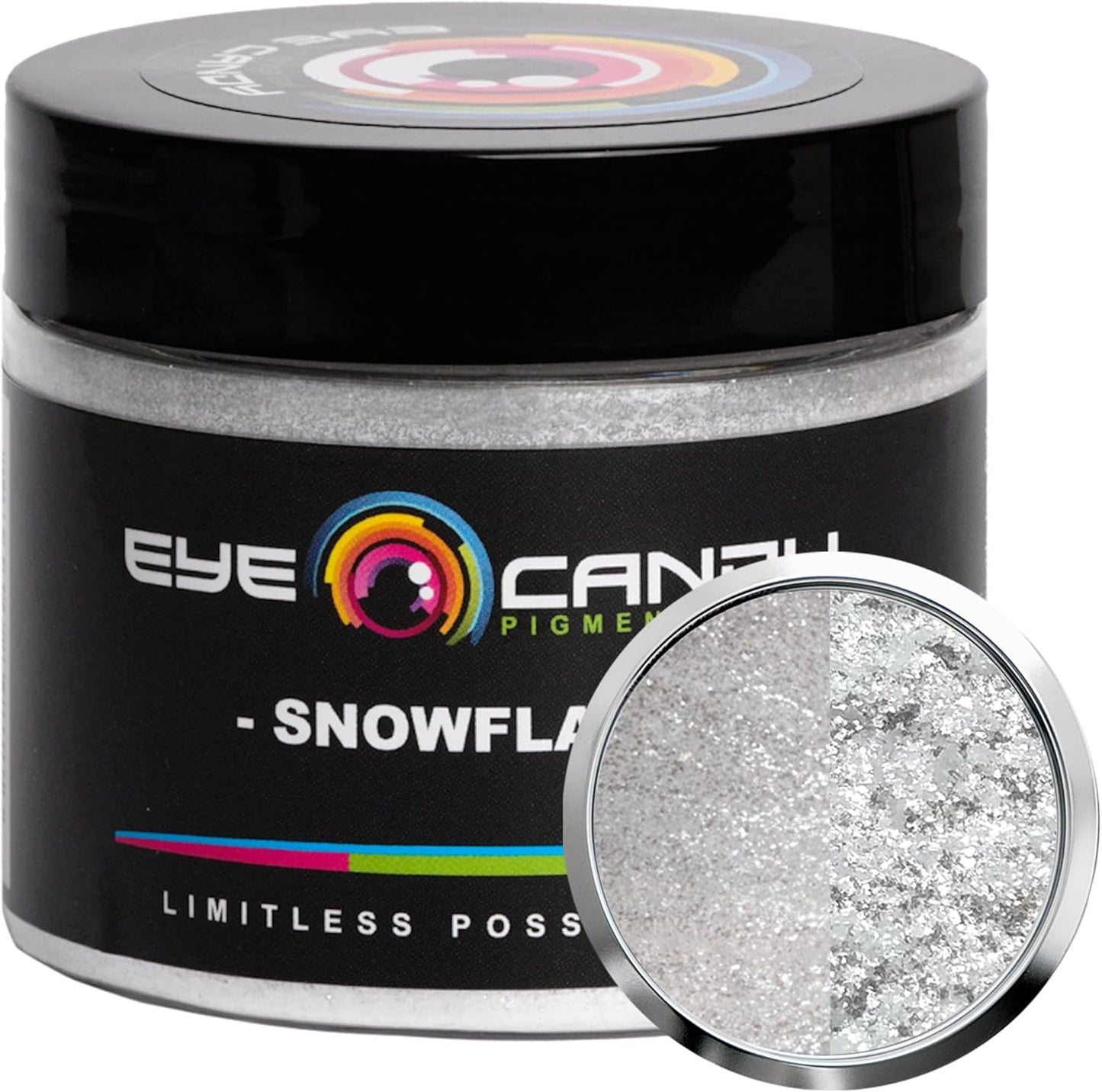 Eye Candy Pigments Premium White Mica Powder - Snowflake (50gr) - for Epoxy, Resin, Soap, Paint, Woodworking, Acrylic Pouring, Bath Bombs, Fishing Lures - DIY Arts and Crafts Additive