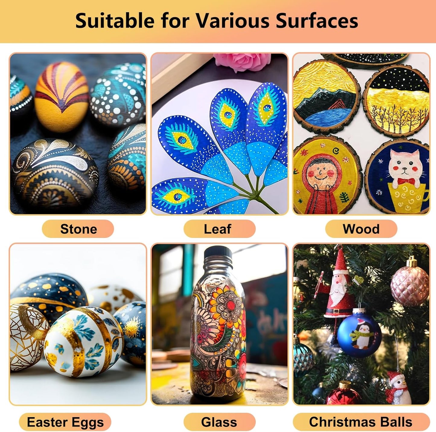 Metallic Marker Pens, 30 Colors Dual Tip Acrylic Paint Pens for Black Paper, Scrapbooking, Photo Album, Rock Painting, Paint Marker for DIY Arts & Crafts, Glass, Wood, Card Making, Scrapbook Supplies