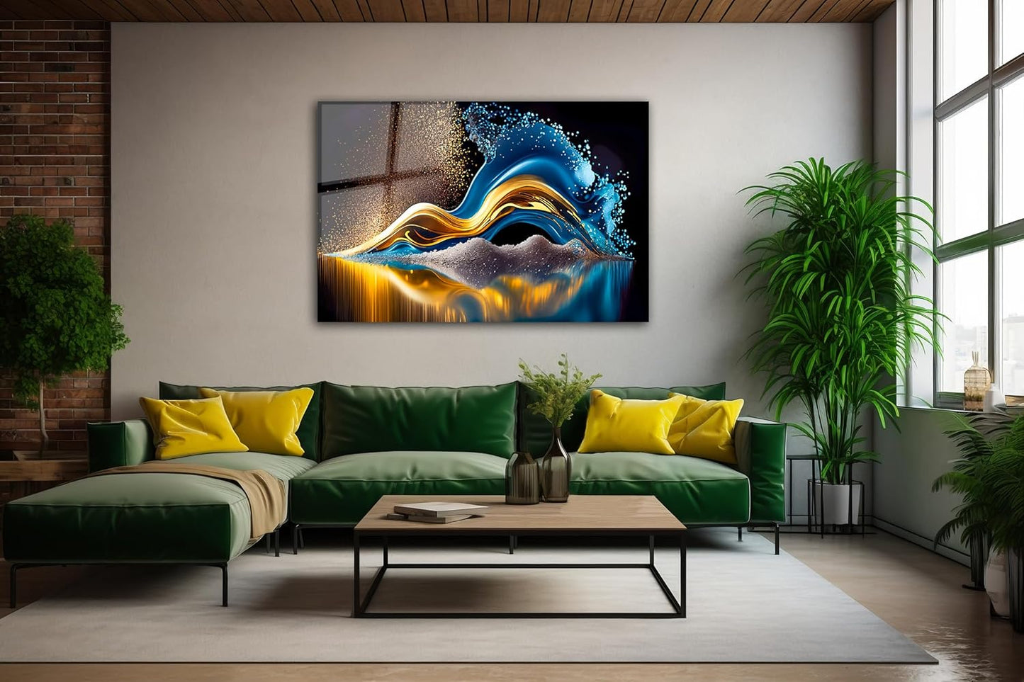 SpiritualHands Colorful Abstract Printed Tempered Glass Wall Art Painting for Living Room, Tempered Glass Modern Prints Decor, Large Vivid Color Panel for Bedroom, Kitchen, or Office