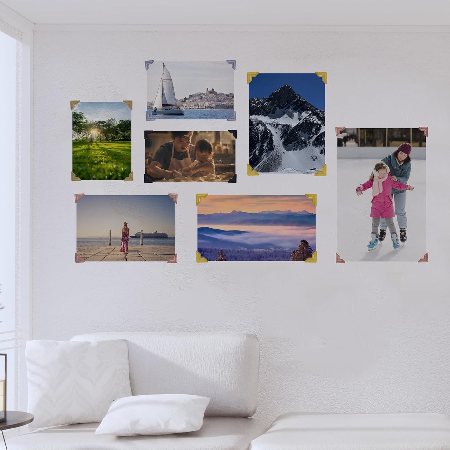 240 Pieces Photo Corners Self Adhesive Photo Corner Stickers, Picture Mounting Corners Acid Free Photo Corner for DIY Scrapbook, Album, Picture Frames, Journal Supplies (Multicolor)